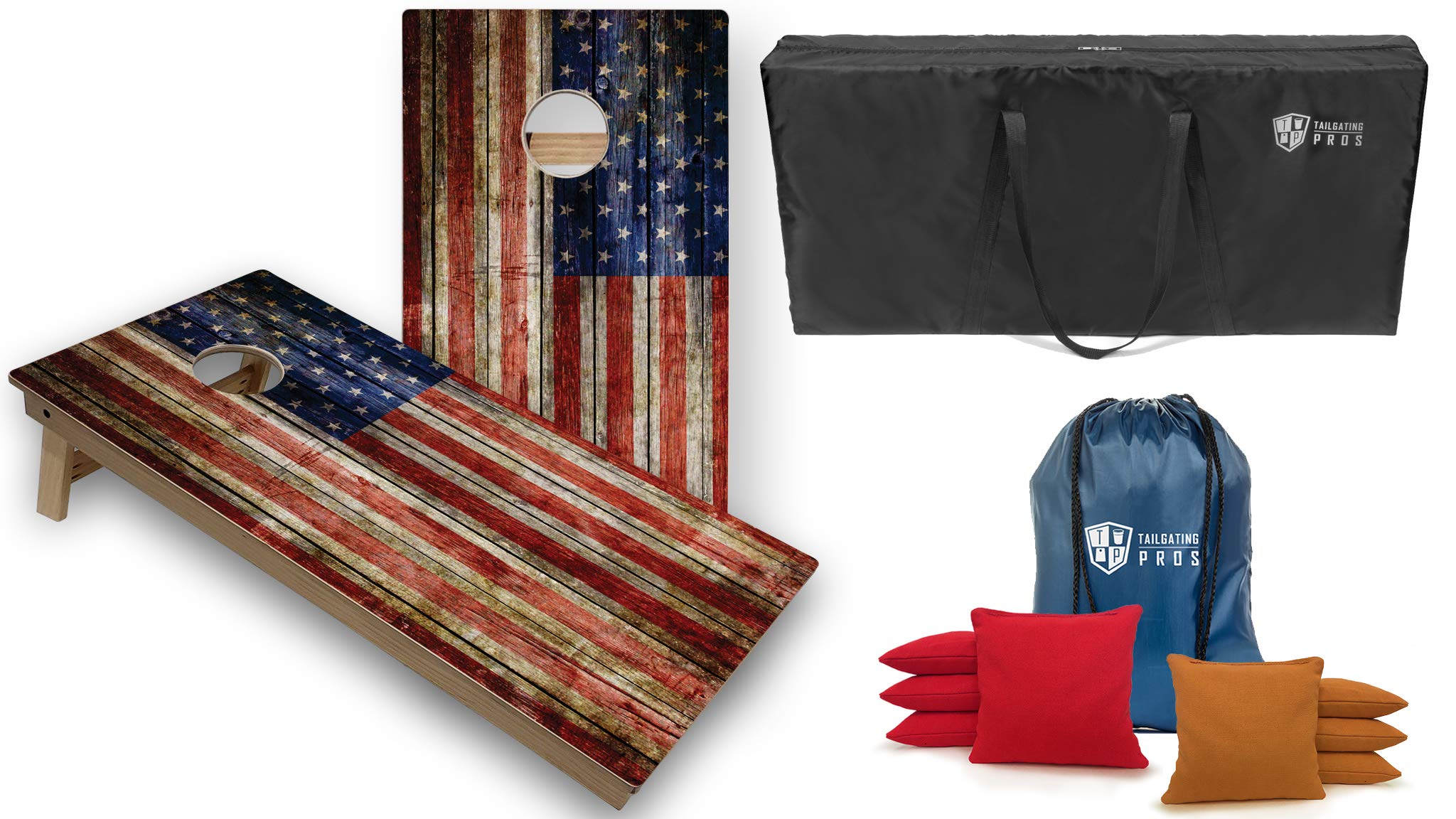 Tournament Grade Cornhole Game Set - 2 Professional 4'x2' Regulation Baltic Birch Boards, 8 Cornhole Bags & Carrying Case - Optional LED Lights for Outdoor Parties, Tailgating, Backyard Games and BBQ Events