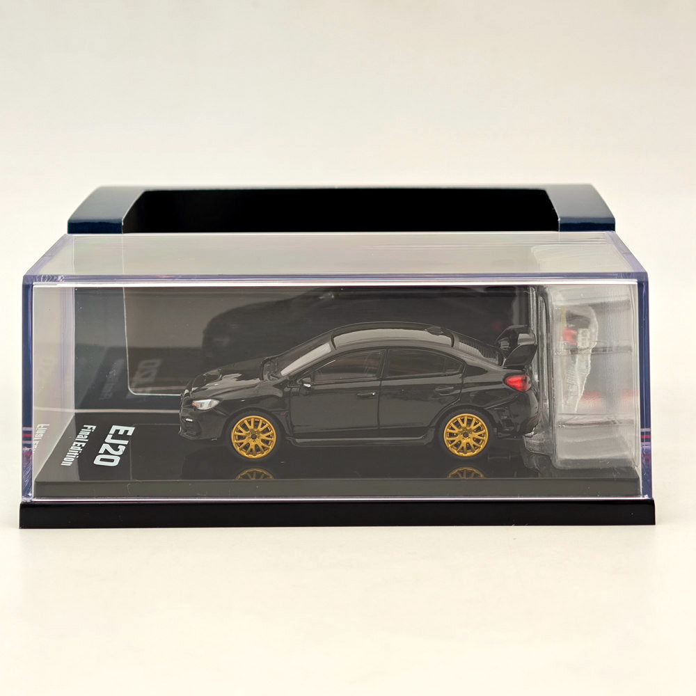 1/64 Scale Subaru WRX STI EJ20 Final Edition Black Diecast Model Car - Limited Collector's Toy with Detailed Engine - Perfect for Display, Gifts & Racing Enthusiasts