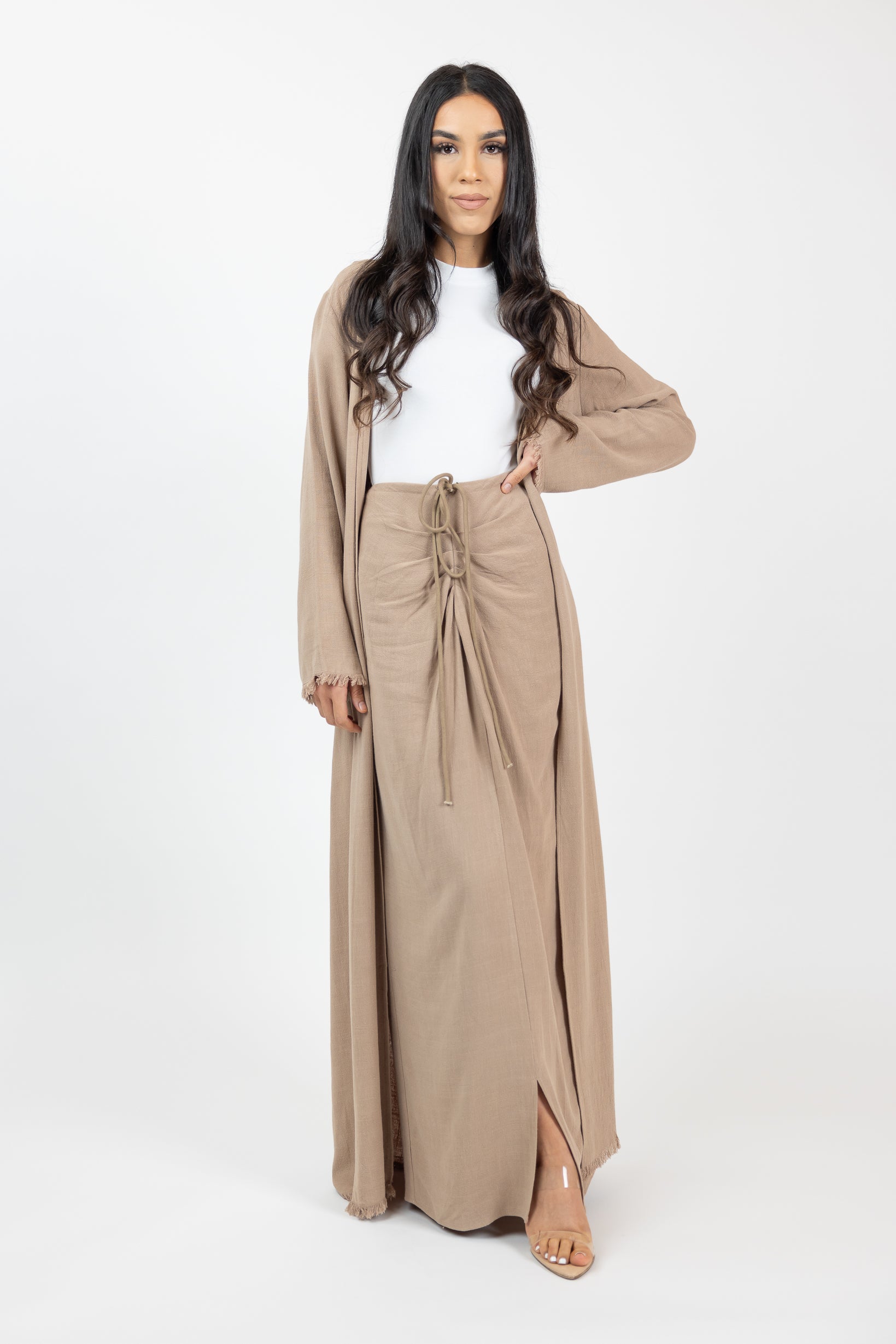 The Crescent Shivani Detailed Skirt - Women's Boho Floral Maxi Skirt with Elastic Waist for Summer, Beach, and Festival Outfits