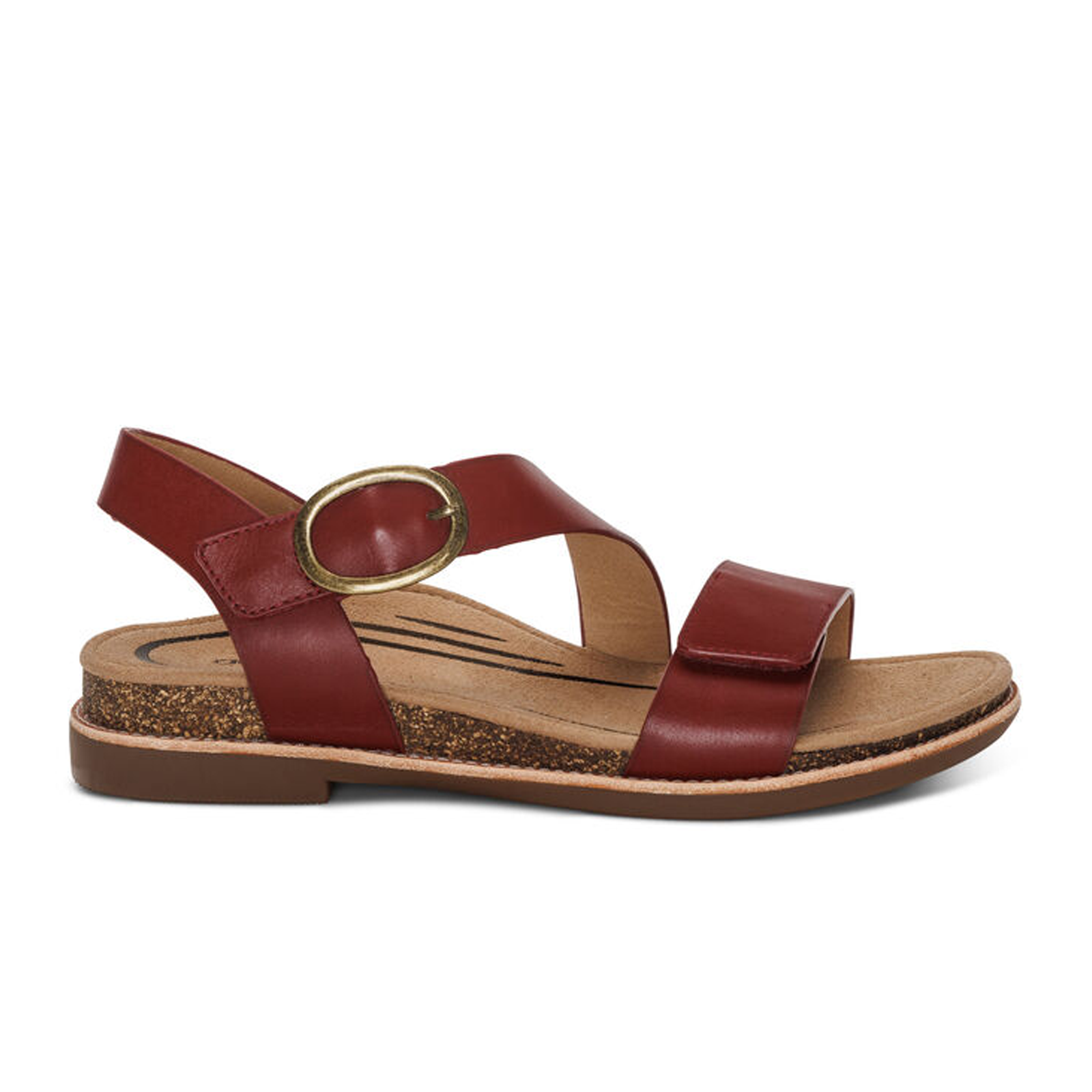 Aetrex Tamara Women's Backstrap Sandal - Comfortable Red Sandals for Walking, Travel & Summer Outfits