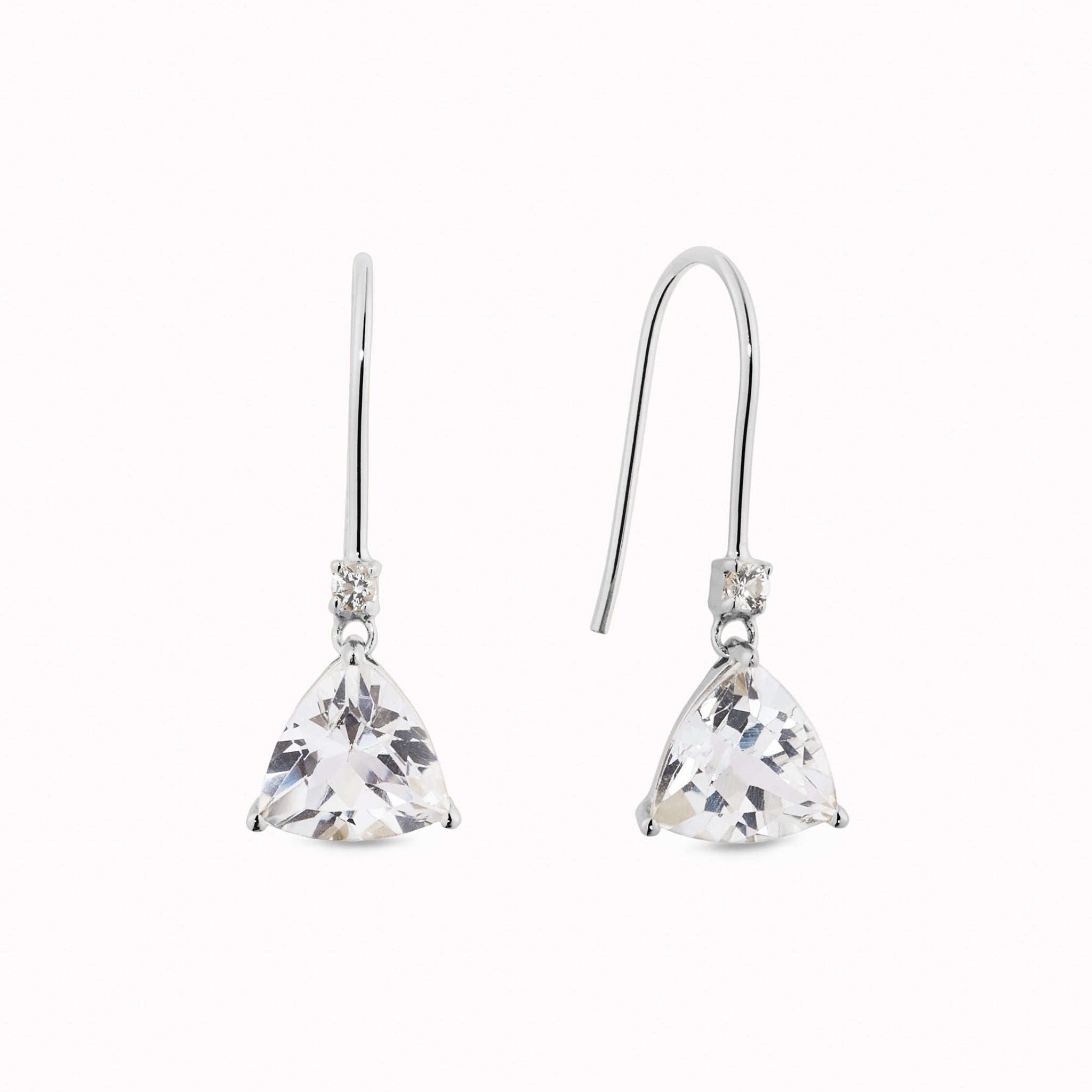 Trillion Cut White Topaz Silver Earrings for Women – Elegant Jewelry for Parties, Weddings & Everyday Wear