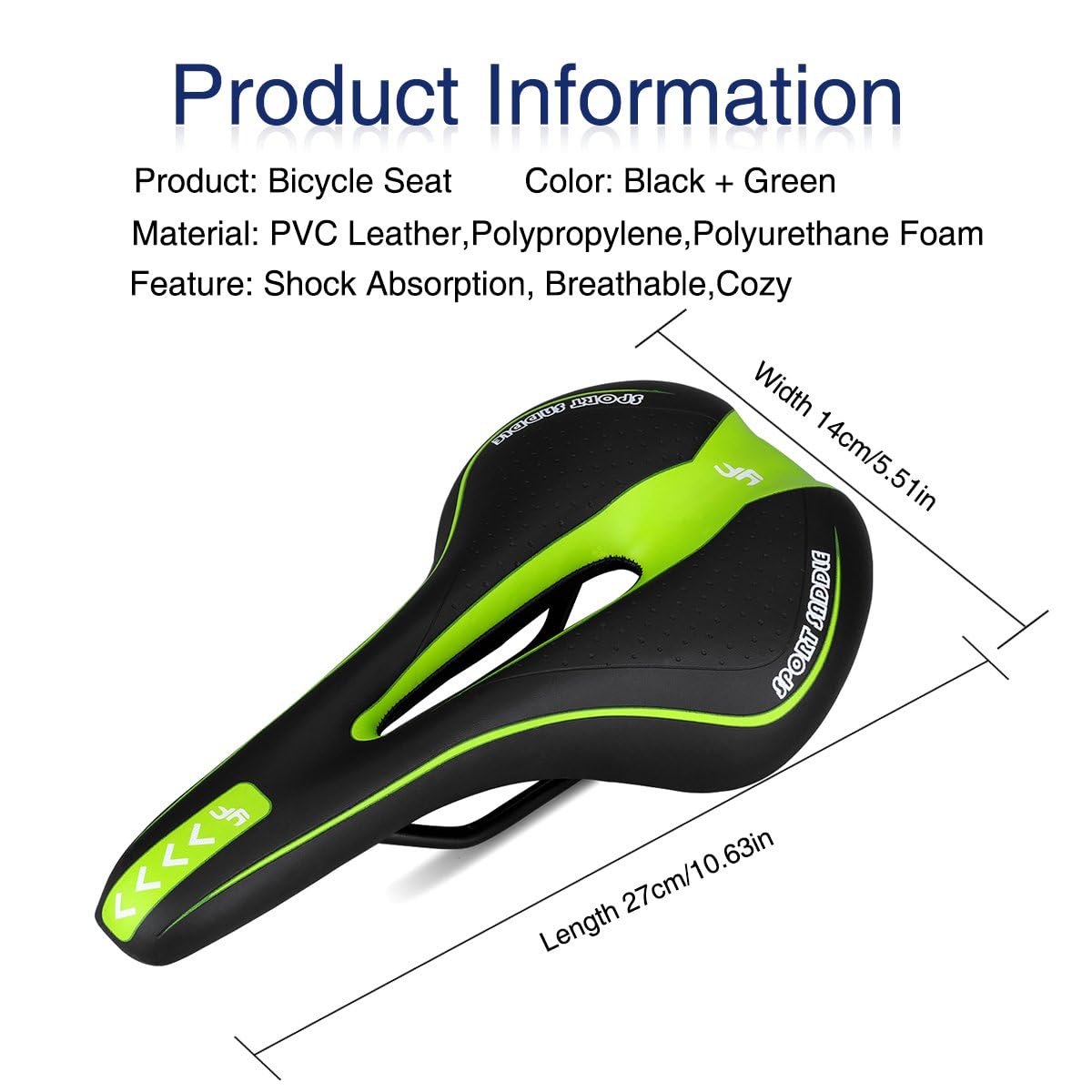 **Comfortable & Breathable Mountain Bike Saddle with Central Relief Zone – Ergonomic Design for Road & Mountain Biking – Perfect for Long Rides & Commuting**
