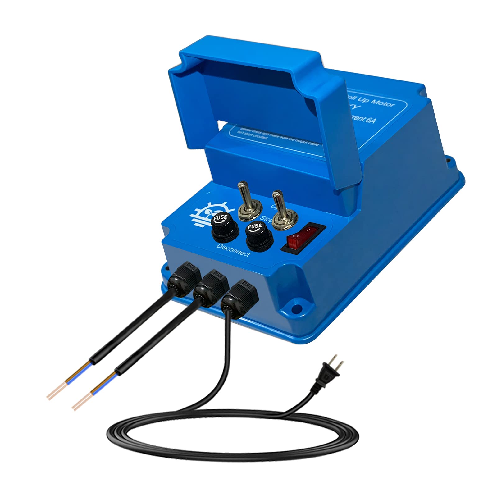 UYGALAXY Greenhouse Roll Up Motor Controller - AC110V to DC24V Transformer, DPDT 3 Position Switch, Forward/Reverse Control for 2 Motors (Blue) - Perfect for Greenhouse Ventilation, Shade Systems & Agricultural Automation