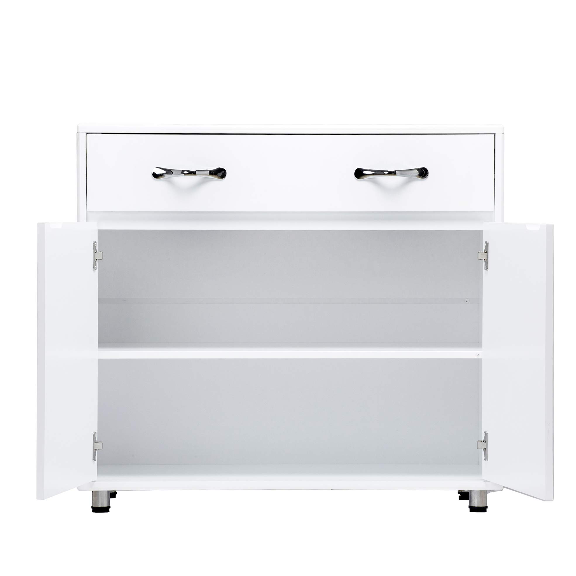HomVent White Wooden Storage Cabinet - Buffet Sideboard with Drawers & Doors, Free Standing Kitchen Cabinet for Entryway, Living Room, Bedroom & Hallway | Perfect for Dining Room Storage, Home Organization & Display