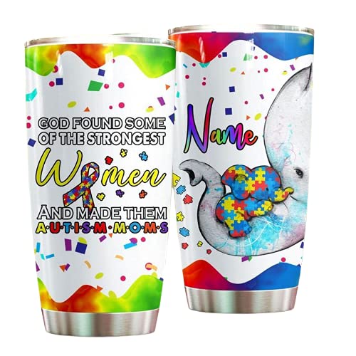 Personalized Stainless Steel Tumblers 20Oz & 30Oz - Custom Name Autism Awareness Tumbler with Lid, Double Wall Vacuum Insulated Travel Mug for Hot & Cold Drinks - Perfect Gift for Men, Women, Moms & Dads - Ideal for Coffee, Tea, Work, Gym & Outdoor Activities