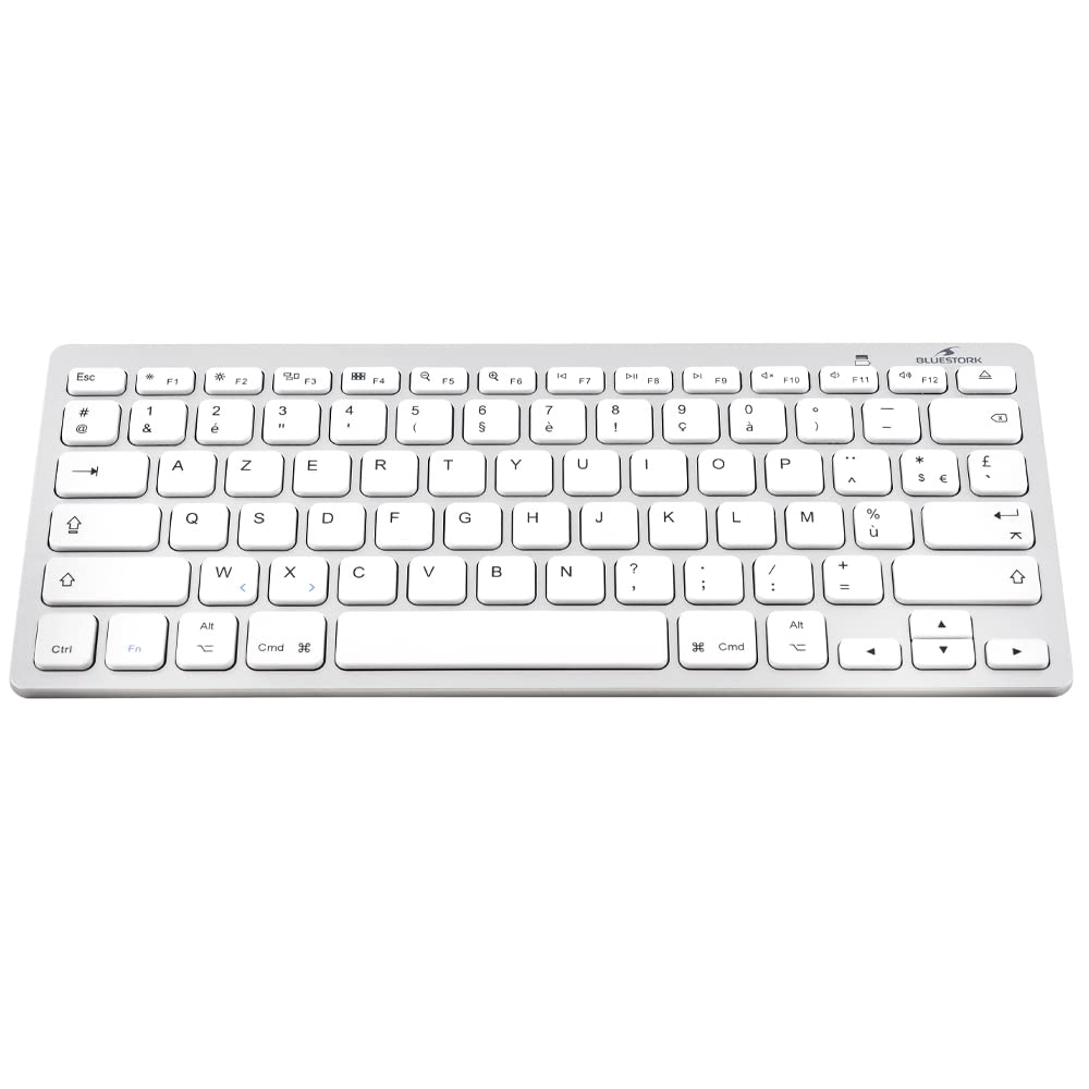 Bluetooth Wireless Keyboard for Mac, MacBook Pro/Air/Mini, iMac, iPad Air/Pro, iPhone - Compact Ultra-Thin Lightweight Silent AZERTY French Keyboard | Perfect for Home Office, Travel & Remote Work