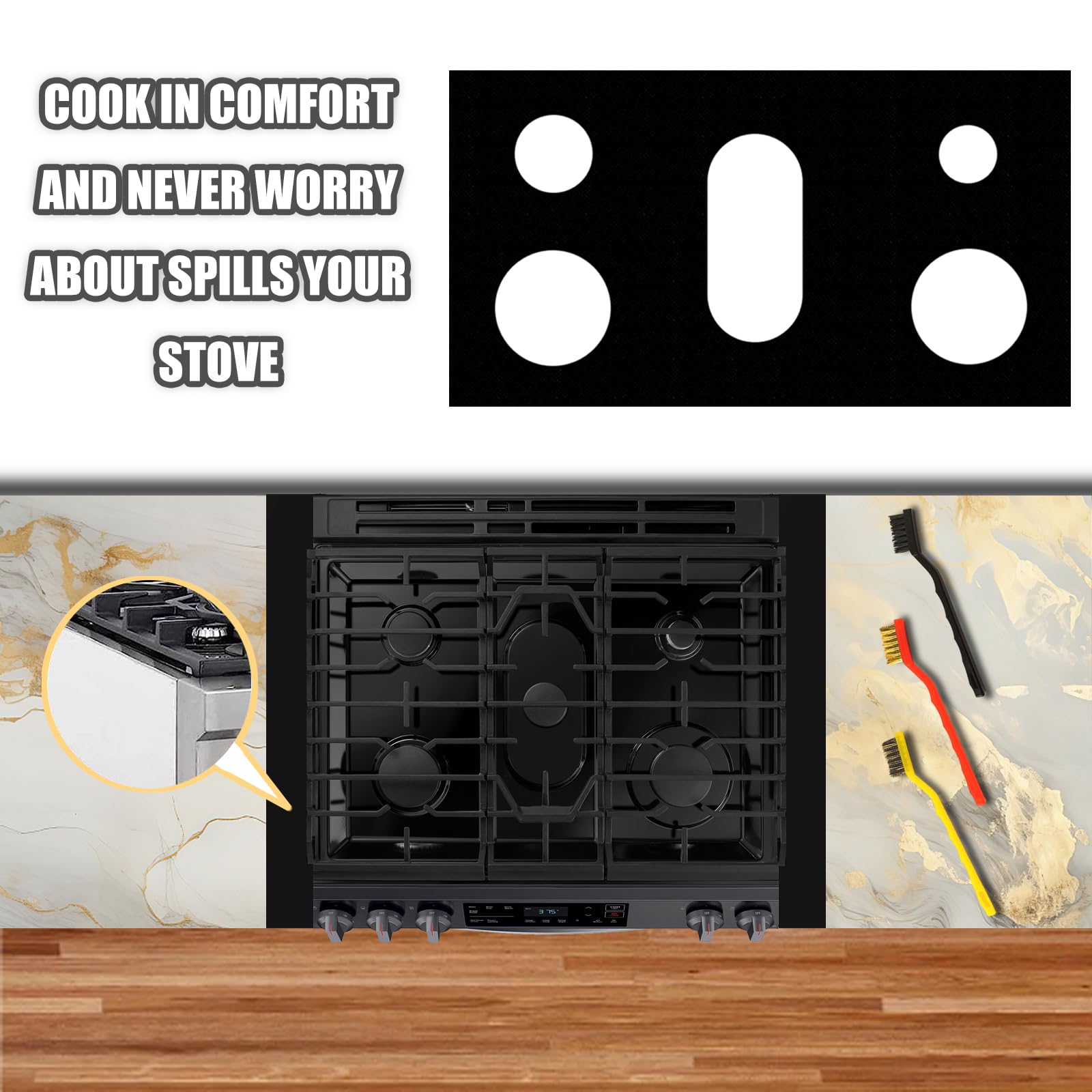 Reusable Non-Stick Stove Top Covers for Samsung Gas Burners - Stove & Oven Protector Liners | Perfect for Kitchen Safety & Easy Cleaning