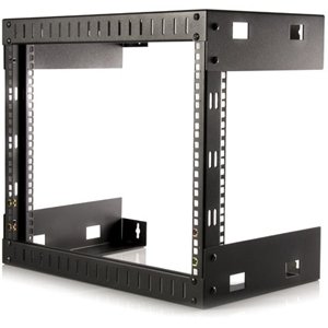 StarTech 8U Open Frame Wall Mount Equipment Rack - 12-Inch Deep, 177 lb Capacity, Black - Server & Network Mounting Kit for Home Office & Data Center Use