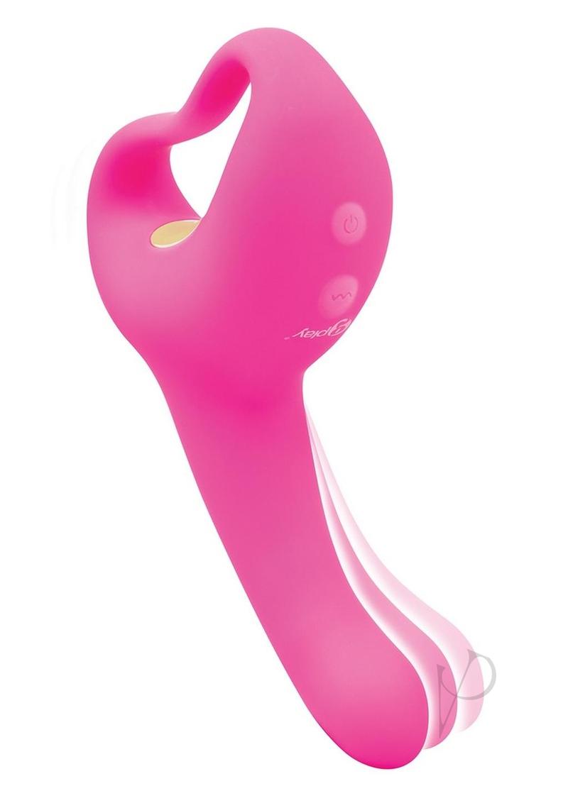 Bodywand G Play Ultimate Ergonomic Rechargeable Silicone G-Spot Vibrator with Clitoral Stimulator - Pink | Perfect for Couples Play & Solo Pleasure