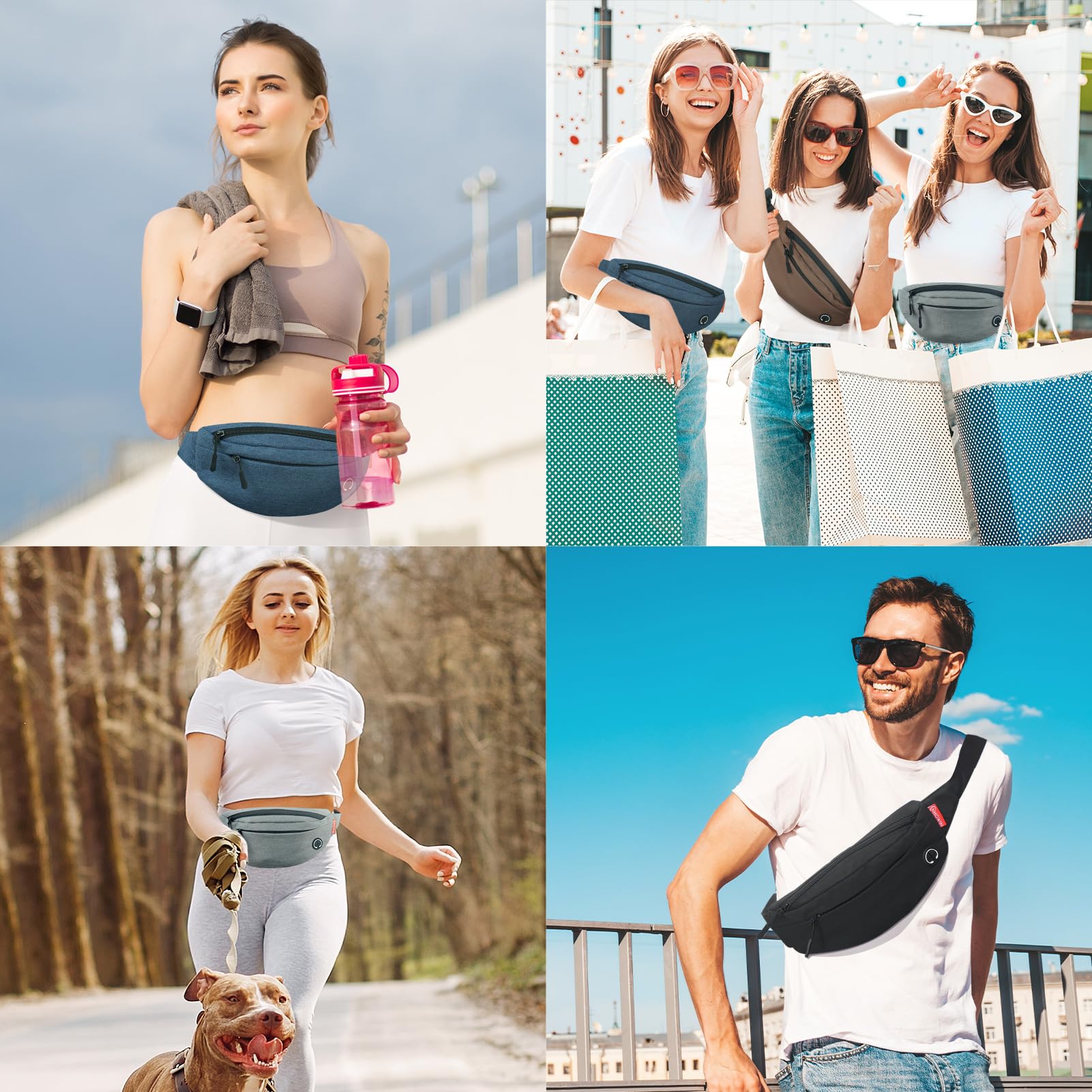 Waterproof Fanny Pack for Men & Women - Adjustable Crossbody Waist Bag with 4 Zipper Pockets, Phone Holder for Running, Jogging, Hiking, Cycling & Travel | Fashionable Belt Bag (Brown) - Perfect for Outdoor Adventures, Gym Workouts & Daily Commute