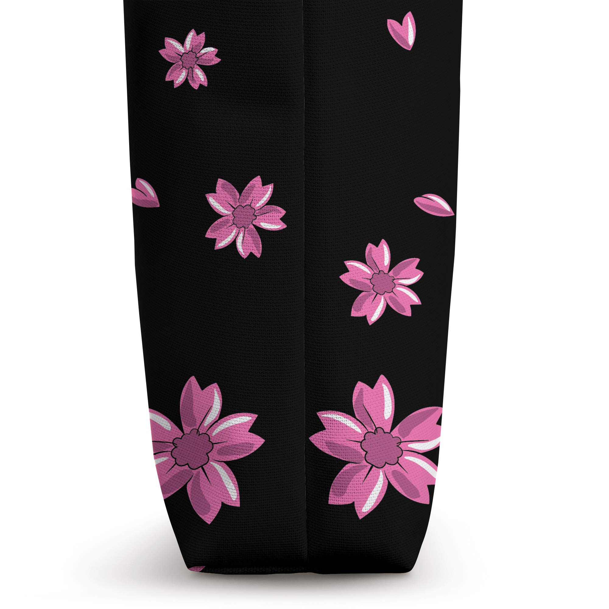 Japanese Kawaii Kokeshi Doll Cherry Blossom Tote Bag - Cute Floral Print Reusable Shopping Bag for Women, Perfect for Grocery, Beach & Daily Use