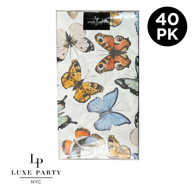 Eco-Friendly Disposable Paper Buffet Napkins - 40 Pack Butterfly Design for Parties, Weddings & Events | Premium Quality Paper Napkins for Dining, Catering & Home Use