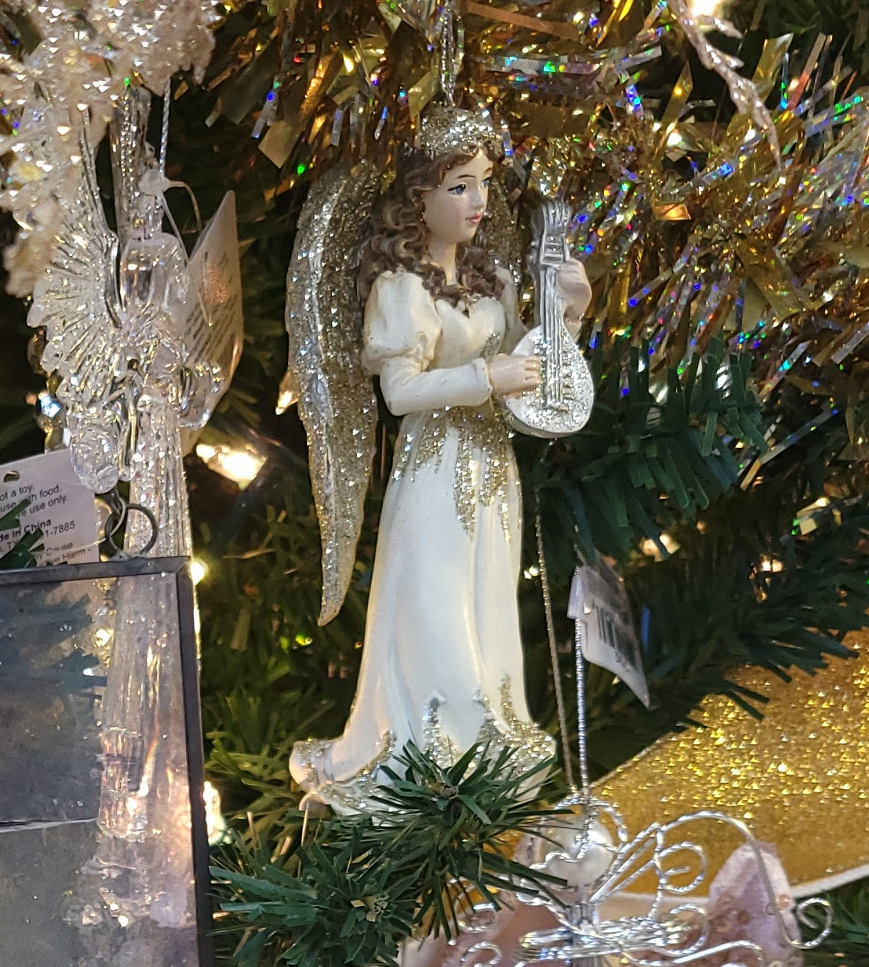 5.25 Inch Platinum Angel Ornament - Elegant Christmas Tree Decor, Holiday Home Decoration, Gift for Collectors & Angel Lovers