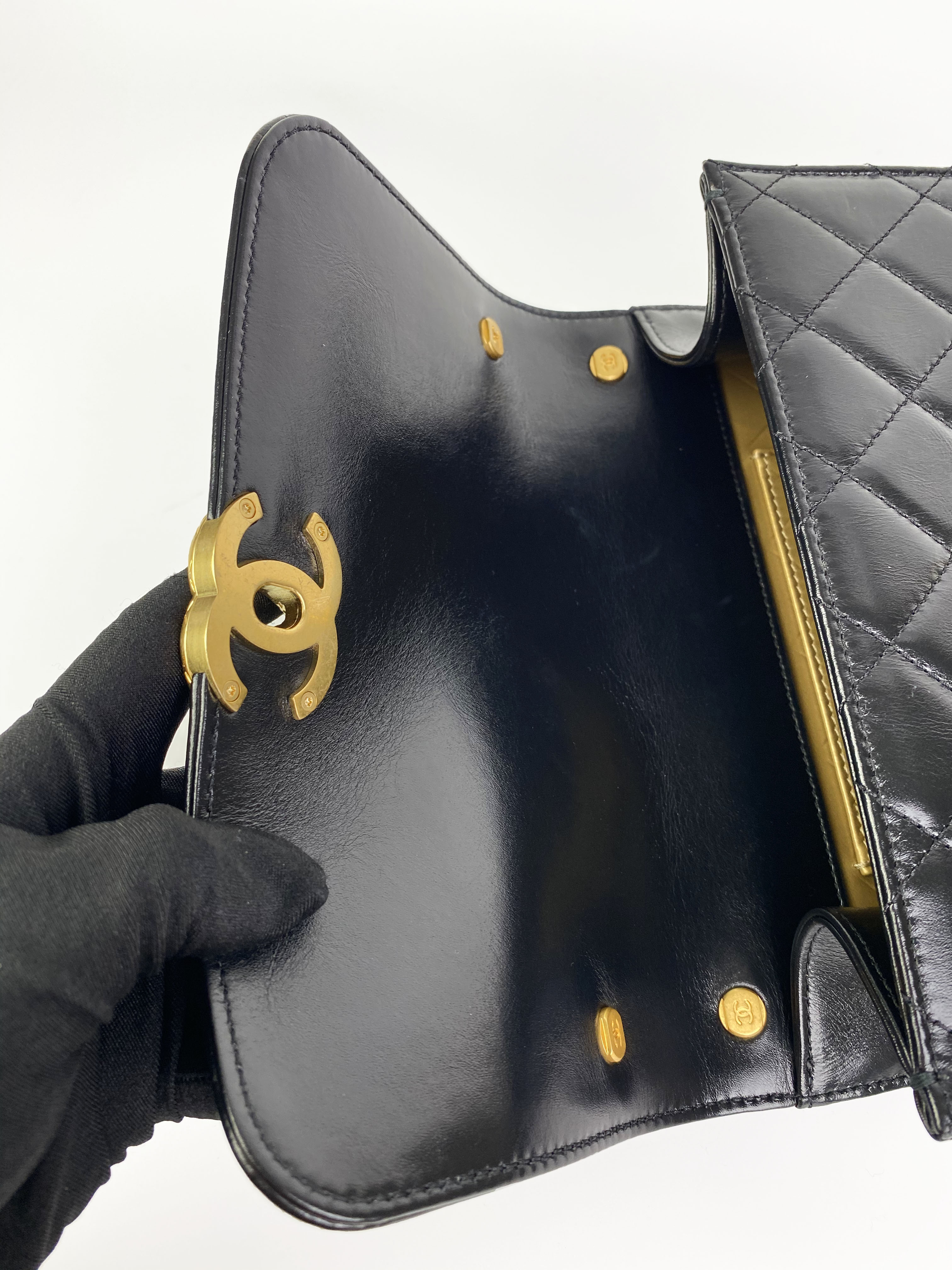 Chanel Small Black Square Flap Bag with Gold Handles - Luxury Designer Crossbody Purse for Women | Perfect for Evening Parties, Date Nights & Special Occasions