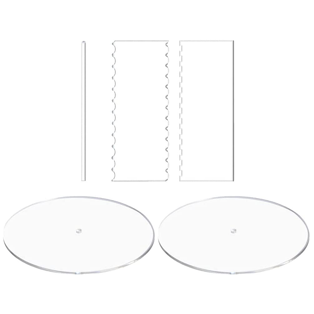FOMIYES 10-Piece Acrylic Cake Pan Set - Round Disk Cake Scraper, Icing Smoother & Baking Tools for Professional & Home Bakers - Perfect for Smoothing Frosting, Decorating Cupcakes & DIY Cake Making