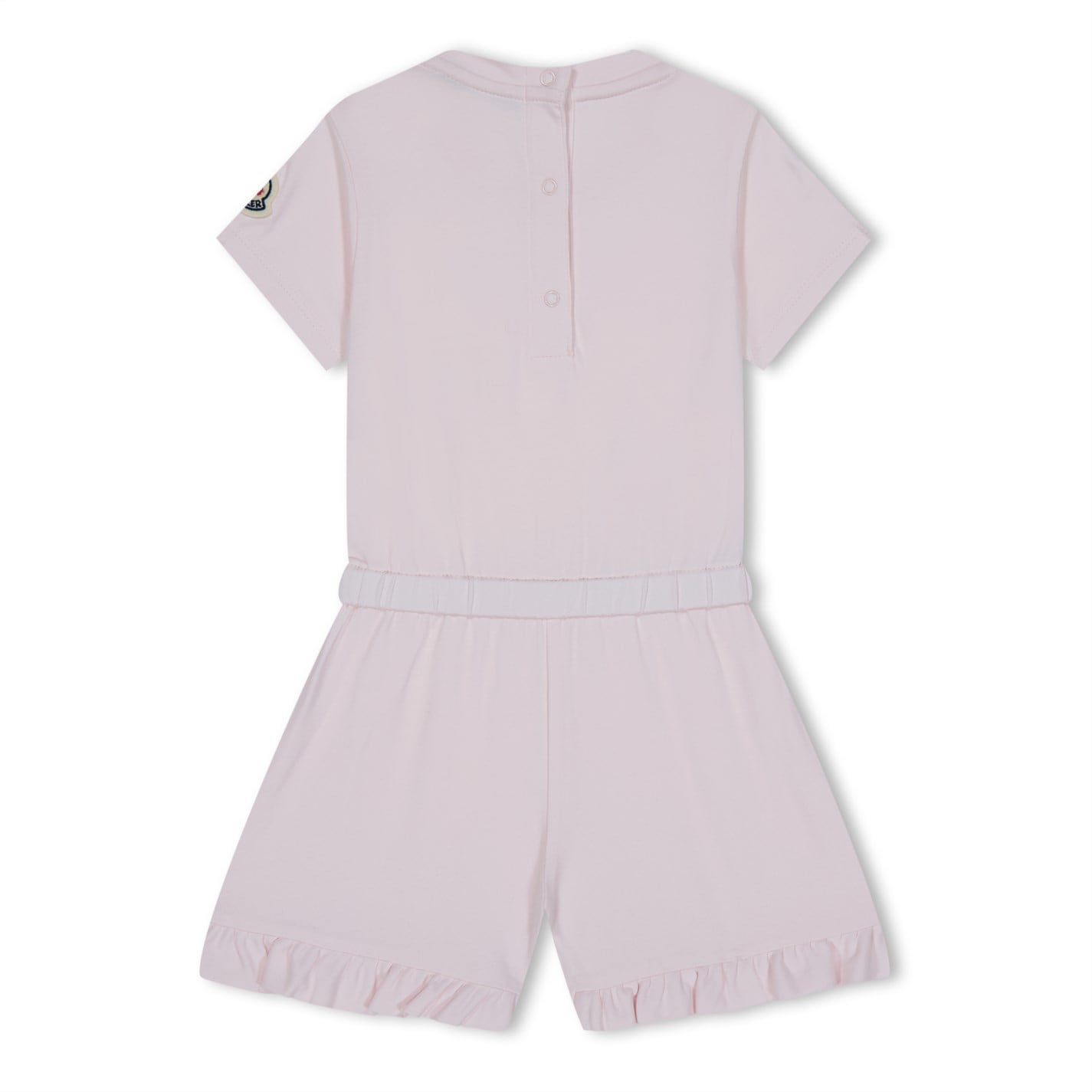 Moncler Baby Pink Logo Romper - Soft & Stylish Infant Jumpsuit for Boys & Girls - Perfect for Outings, Playdates & Photo Shoots