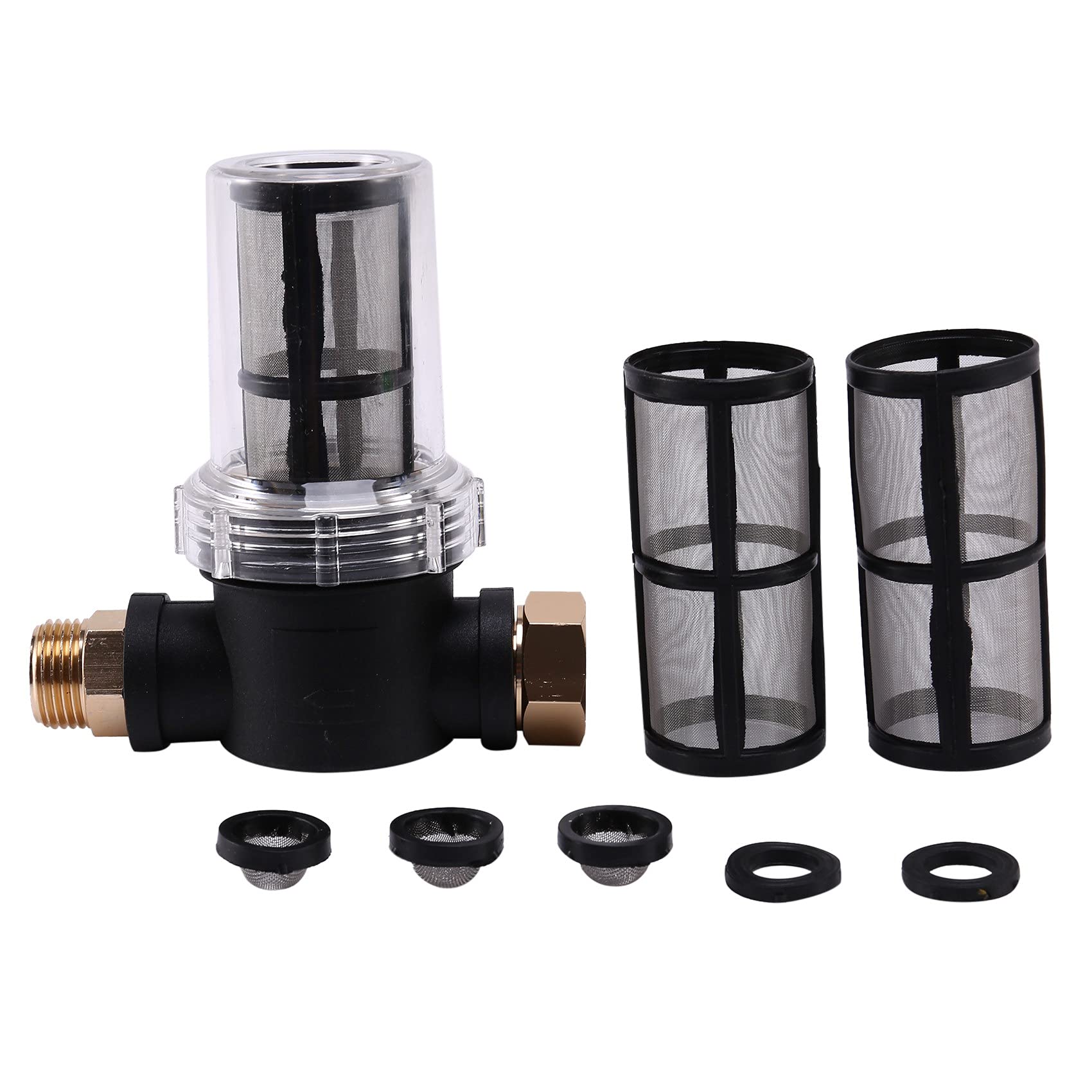 Abledance 3/4 Inch Garden Hose Filter for Pressure Washer Inlet - Sediment Water Filter Attachment with 2 Extra 100 Mesh Screens - Perfect for Outdoor Gardening, Car Washing & Home Cleaning