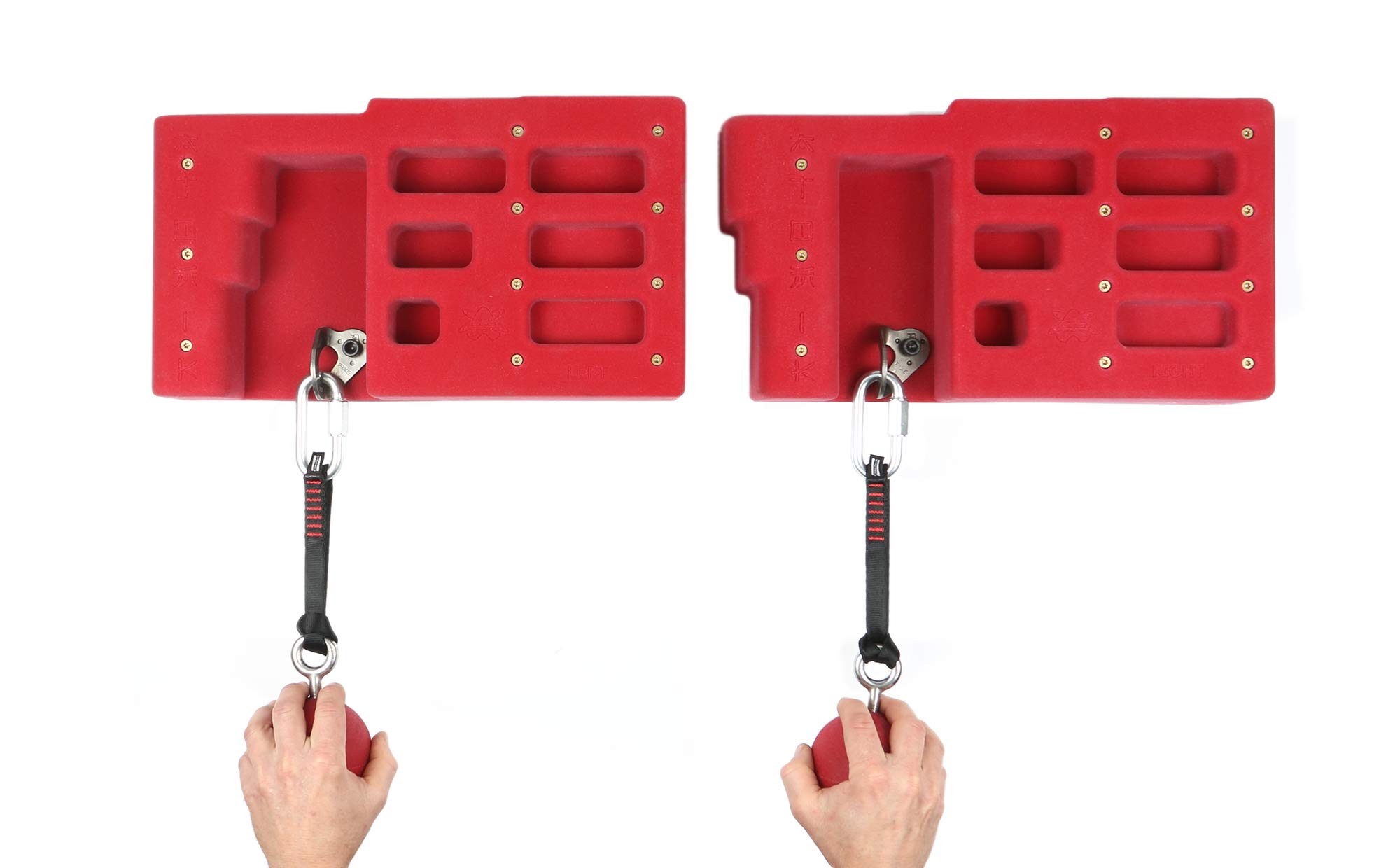 Atomik Red 2-Piece Rock Climbing Hangboard Set with 3 Rows for Grip & Strength Training - Perfect for Home Gym & Climbing Enthusiasts
