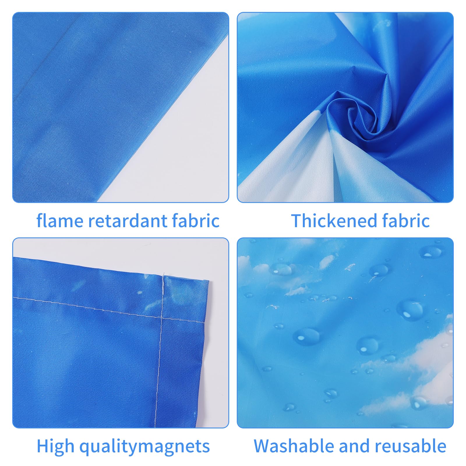 12 Pack Fluorescent Light Covers for Ceiling Lights - Magnetic Light Diffuser Filters for Classrooms, Offices, Hospitals & Homes (4x2 ft, Blue Sky White Clouds Design) - Reduce Glare & Create Calming Atmosphere