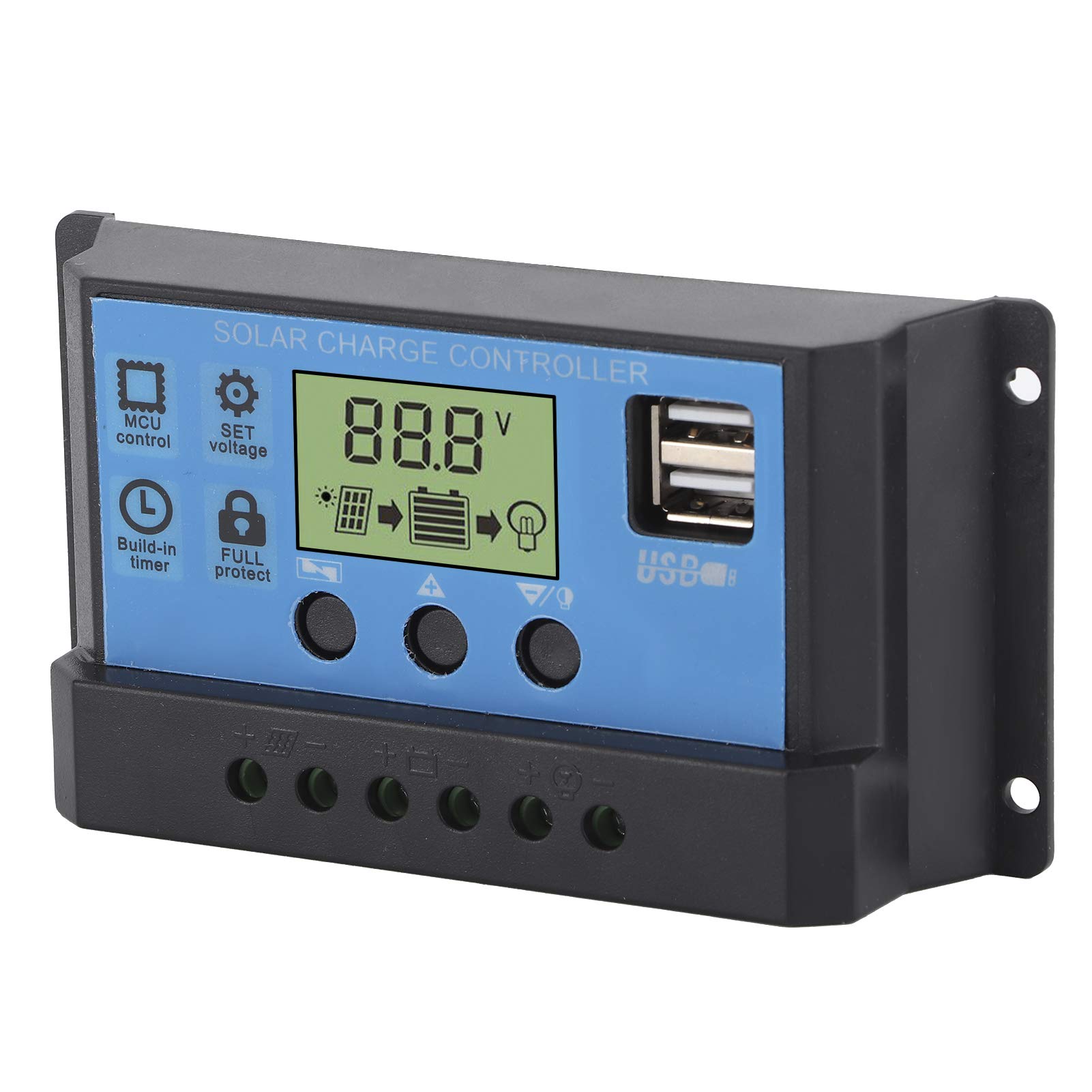 12V 24V Solar Charge Controller 10A - MPPT Solar Panel Regulator for Home, RV, Boat & Off-Grid Systems | Weatherproof Design for Industrial & Automotive Use