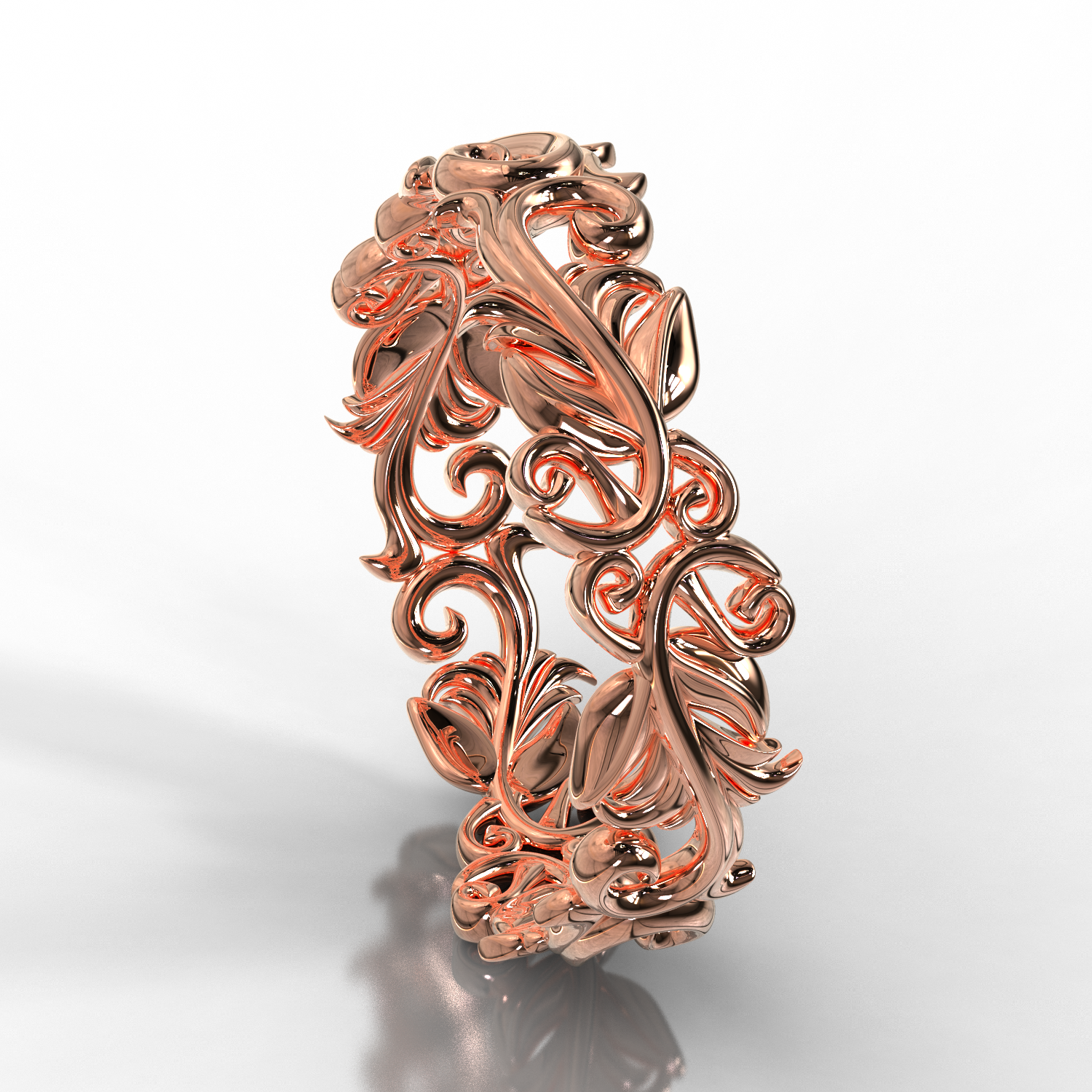 Elegant Rose Gold Leaf Wedding Band for Women - Dainty Floral Engagement Ring - Perfect for Bridal, Anniversary & Special Occasions