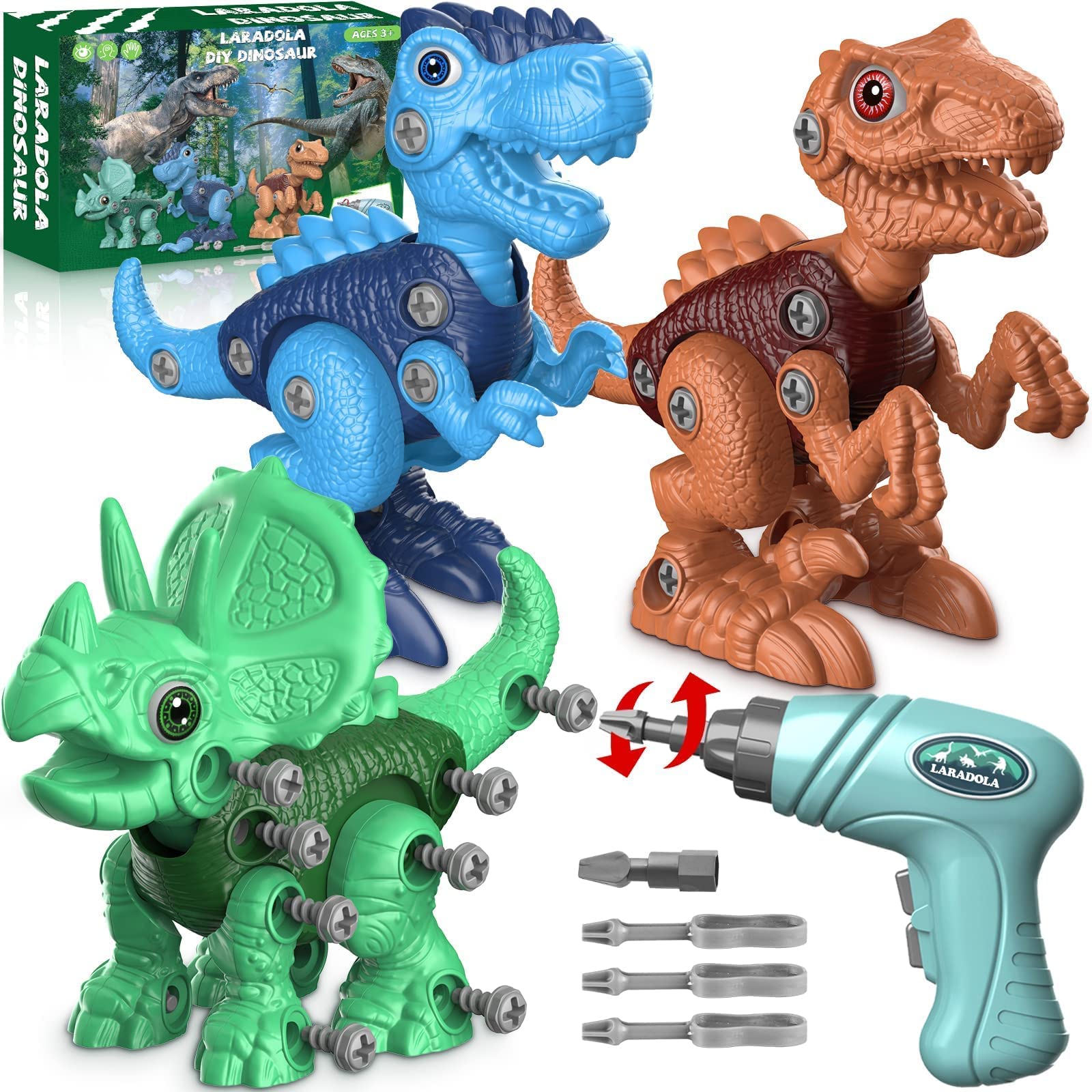 STEM Dinosaur Toys with Electric Drill for Kids 3-7 - Perfect for Birthday & Christmas Gifts