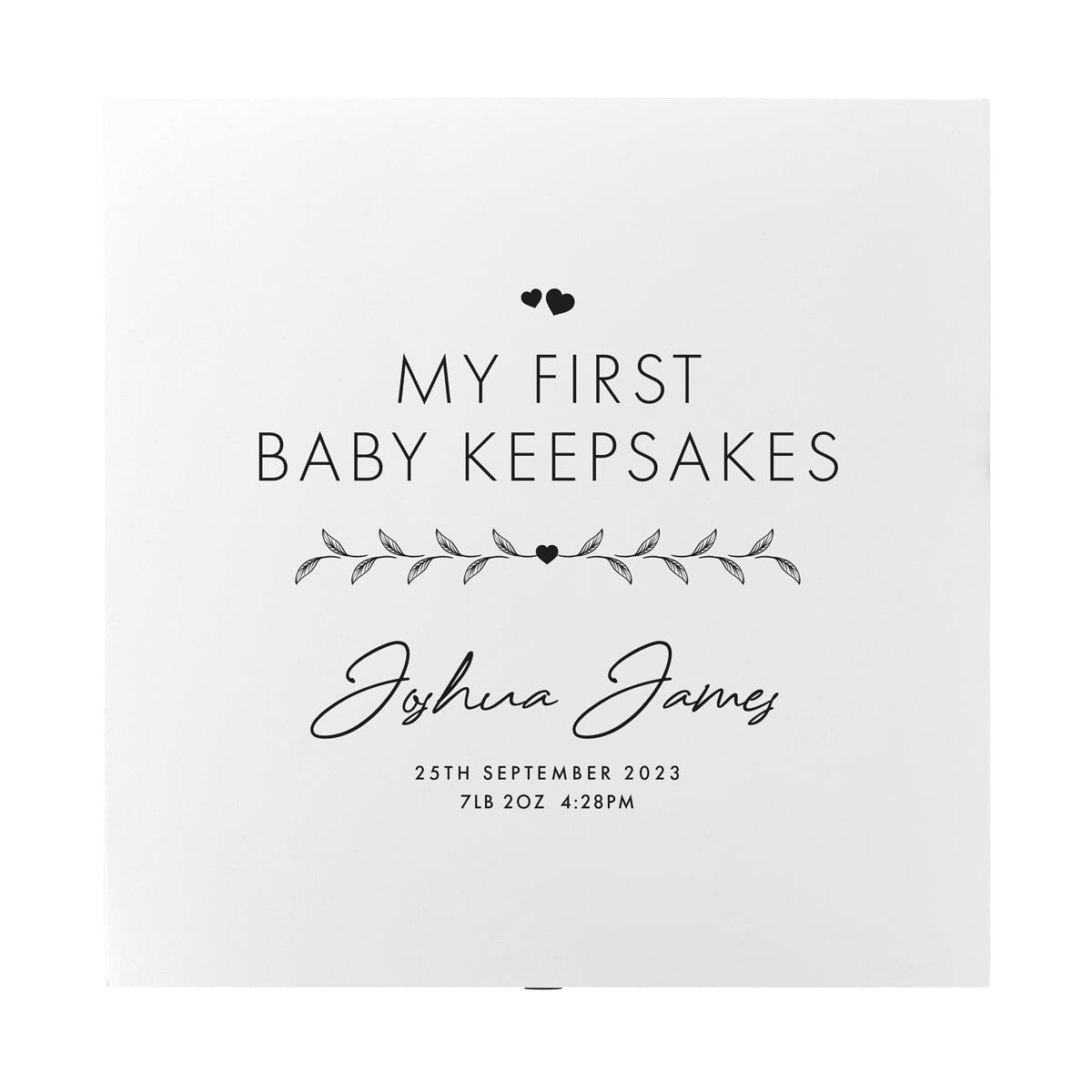 Personalized Luxury White Square Wooden Keepsake Box - Custom Engraved Memory Gift Box for Wedding, Anniversary & Special Occasions (2 Size Options) - Perfect for Jewelry, Photos & Treasured Mementos