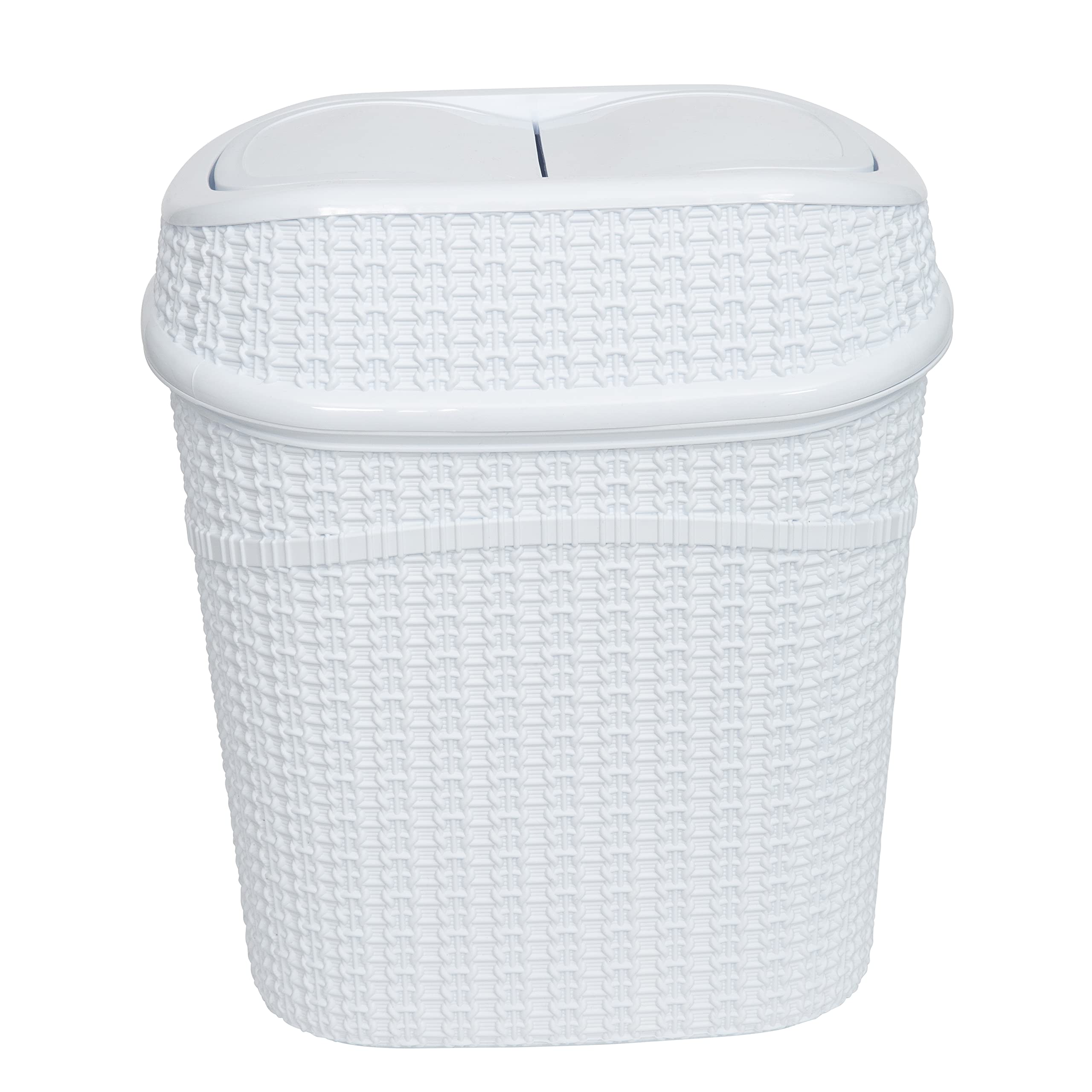 Sailor Knot Swing Top Trash Can - 9.5L Bathroom Waste Bin with Lid (11.22