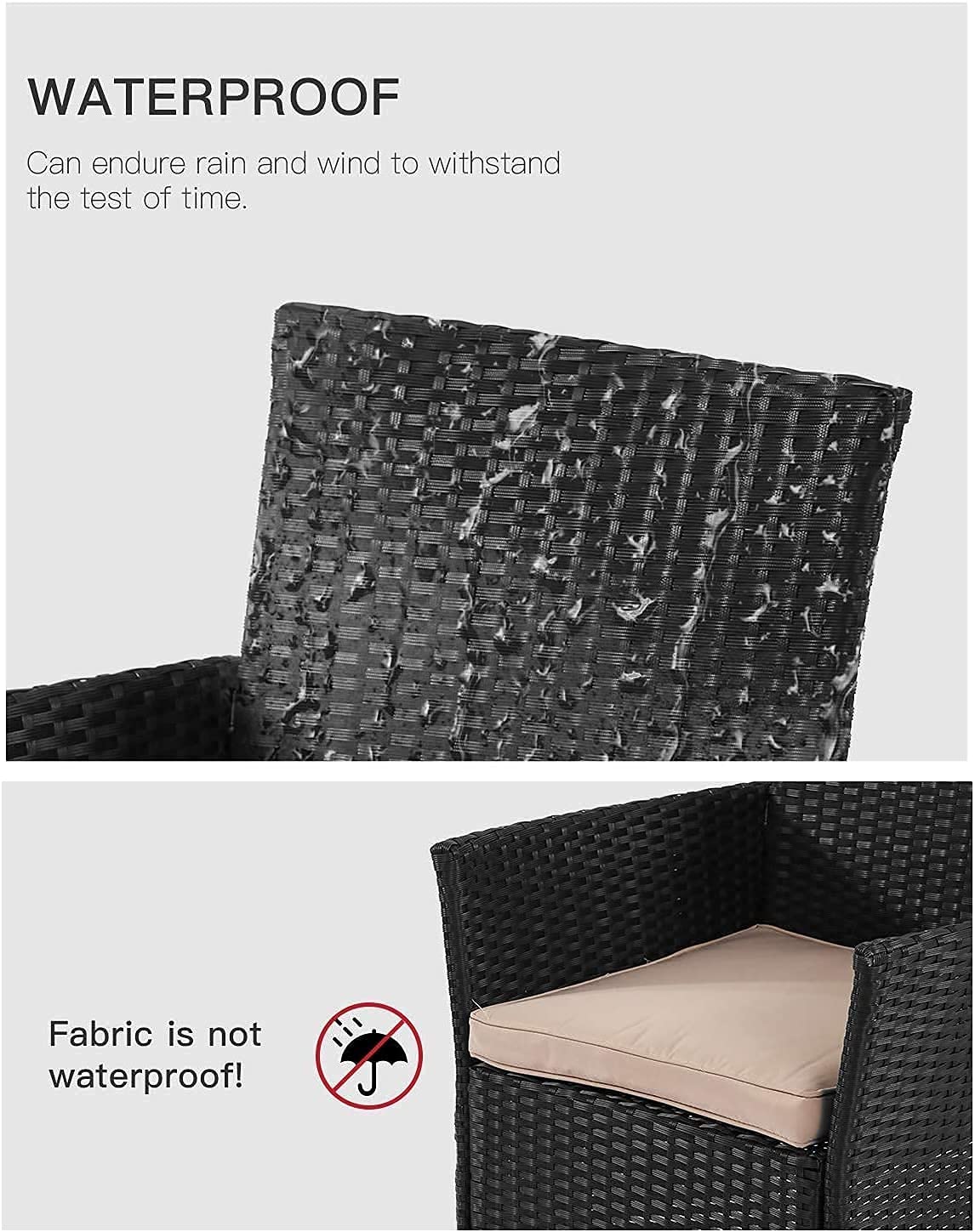 **Outdoor & Indoor Rattan Wicker Chairs Set – Black Patio Conversation Furniture for Backyard, Lawn, Porch, Garden & Balcony – Perfect for Relaxing & Entertaining**