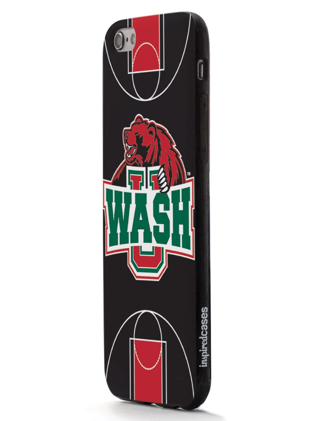 3D Textured iPhone 15 Plus Case with Rubber Bumper - Washington University St. Louis Bears Basketball Design - Protective Cover for Apple iPhone 15 Plus - Perfect for School, Sports and Everyday Use