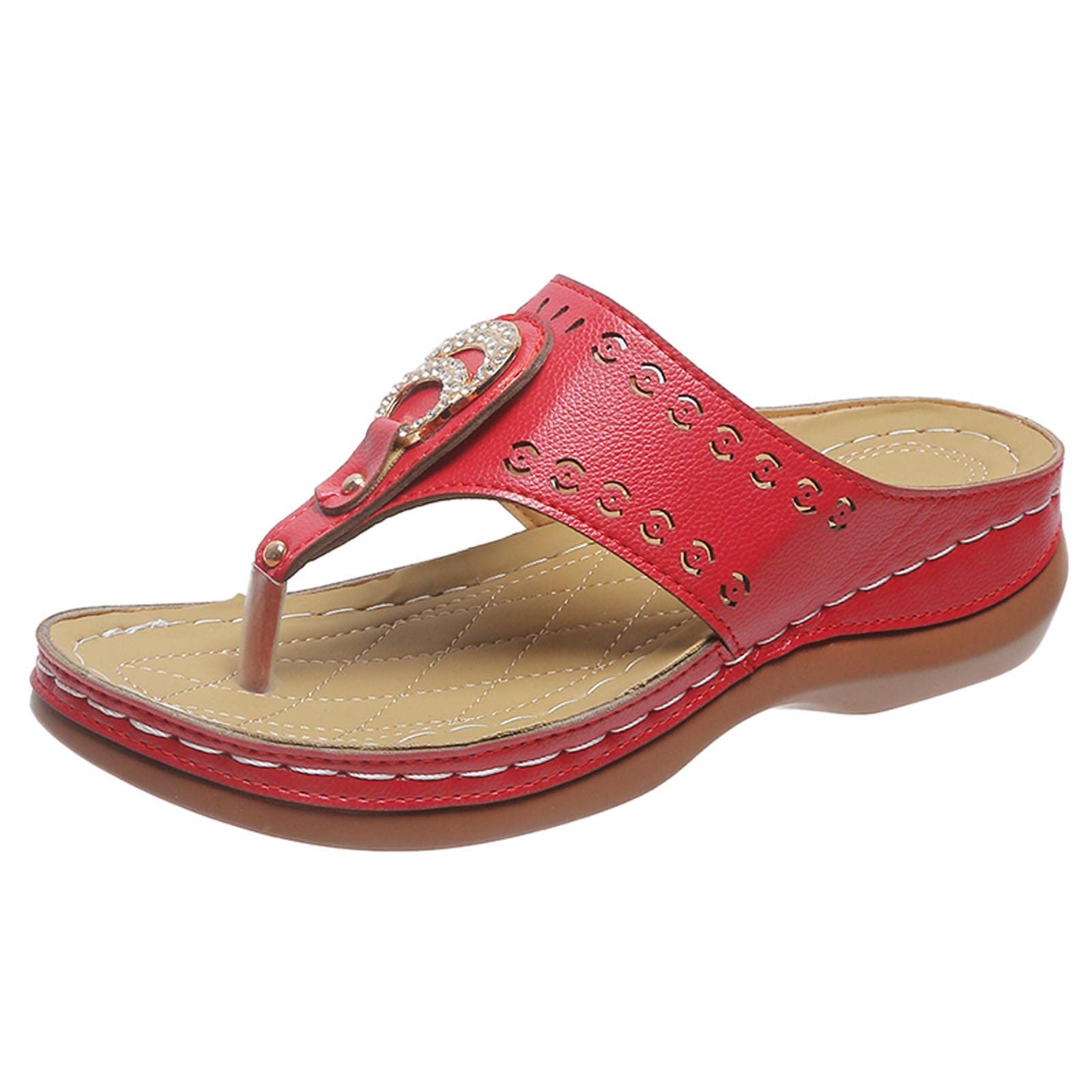 Comfortable Women's Orthopedic Sandals with Bunion Corrector - Soft PU Leather Platform Slides for Casual Wear, Home & Outdoor Use