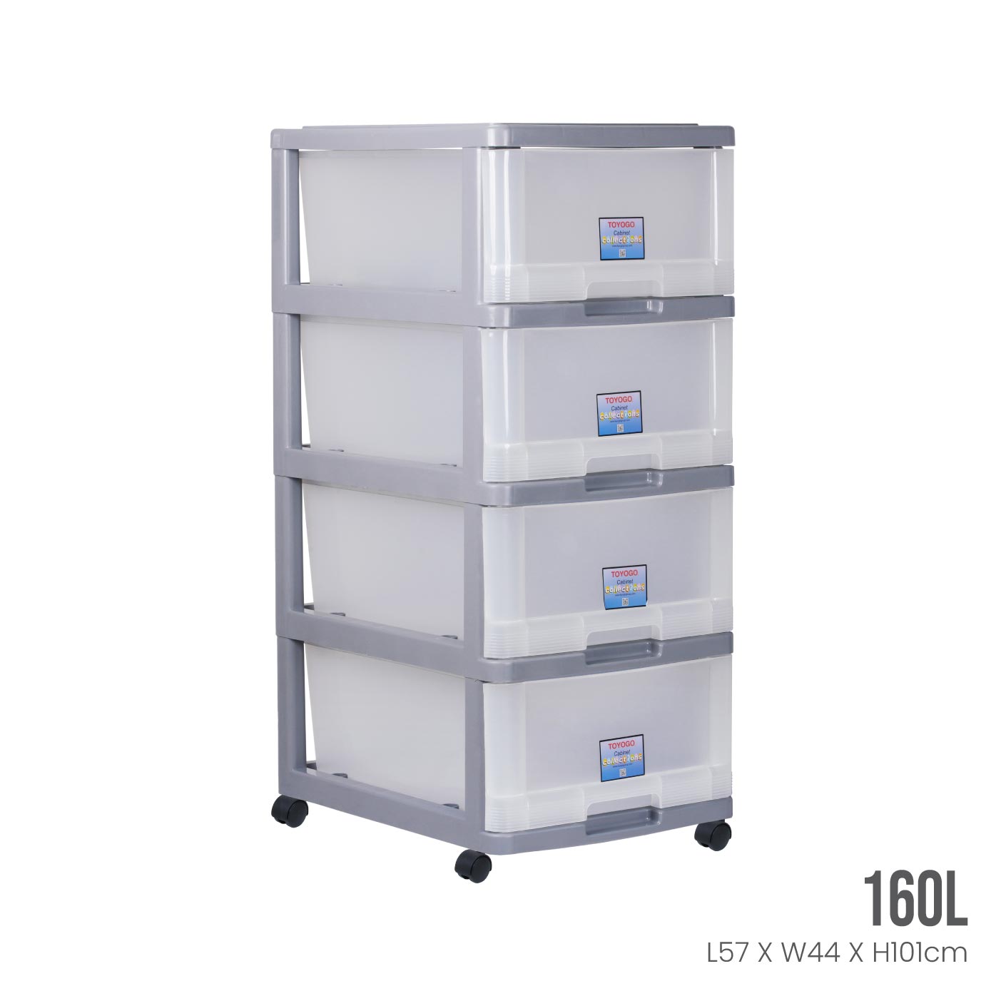 4-Tier Rolling Storage Cart with Wheels - Heavy Duty Metal Utility Organizer for Kitchen, Bathroom, Office, or Garage Use (Model 807-4)