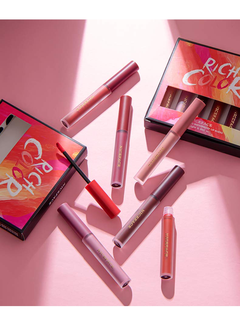 6 Color Velvet Matte Liquid Lip Gloss - Waterproof Long Lasting Lipstick with Non-Sticky Finish | Perfect for Parties, Date Nights & Everyday Wear