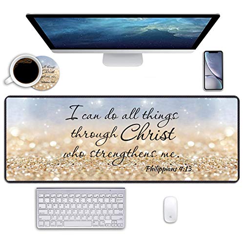 Rainbow Glitter Quote Bible Verse Phil 4-13