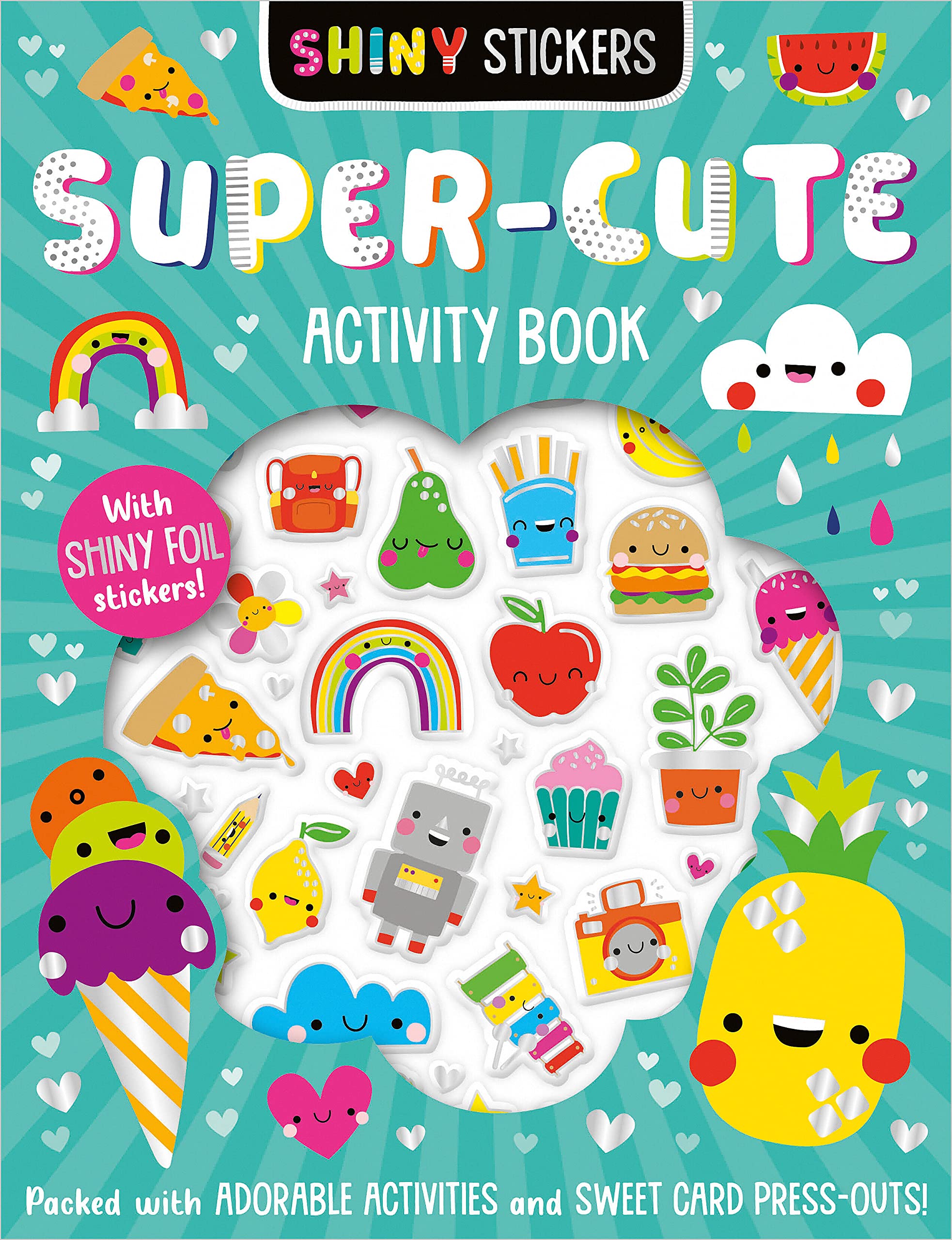 Shiny Stickers Super-Cute Activity Book for Kids - Fun Learning & Creative Play | Perfect for School, Travel & Birthday Party Favors