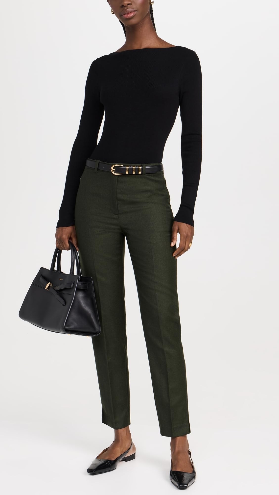 Theory Women's High Waisted Tapered Dress Pants for Work & Office - Professional Slim Fit Trousers with Stretch for Business Casual Outfits