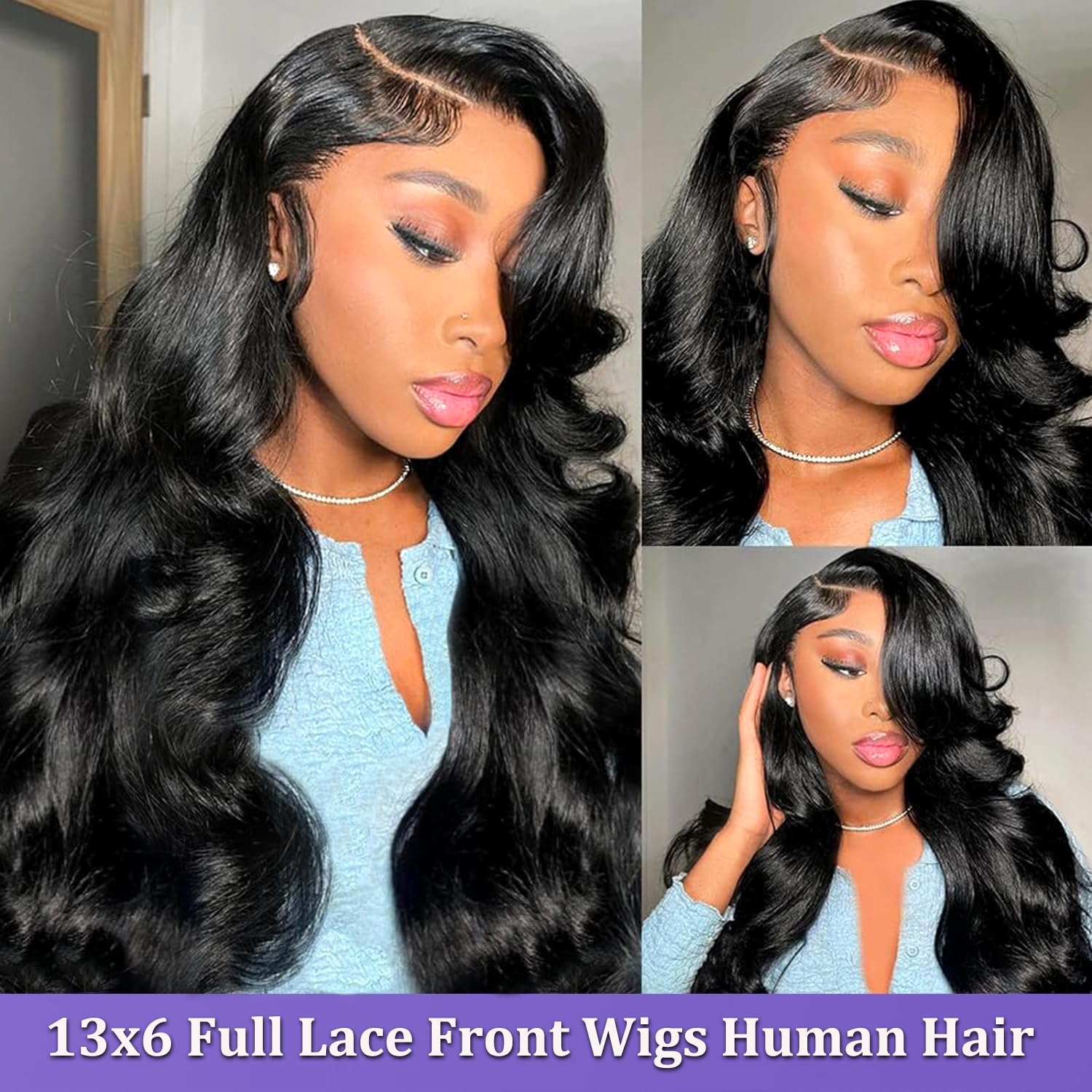 30 Inch 13x6 HD Lace Front Wigs Human Hair - Pre Plucked with Baby Hair, 180% Density Body Wave Lace Wig for Black Women (Natural Color) | Perfect for Daily Wear, Special Occasions & Protective Styling