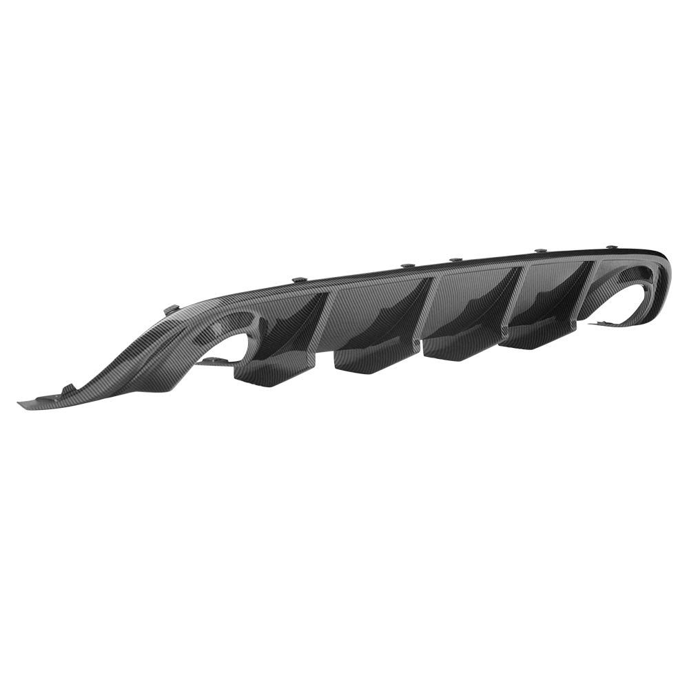 **FREEMOTOR802 Rear Bumper Diffuser for 2015-2023 Dodge Charger SRT | Carbon Fiber Print PP Rear Lip | Compatible with Round Exhaust Tips | Enhances Sporty Look & Aerodynamics**    *(Perfect for car enthusiasts looking to upgrade their Dodge Charger SRT’s rear styling and performance.)*