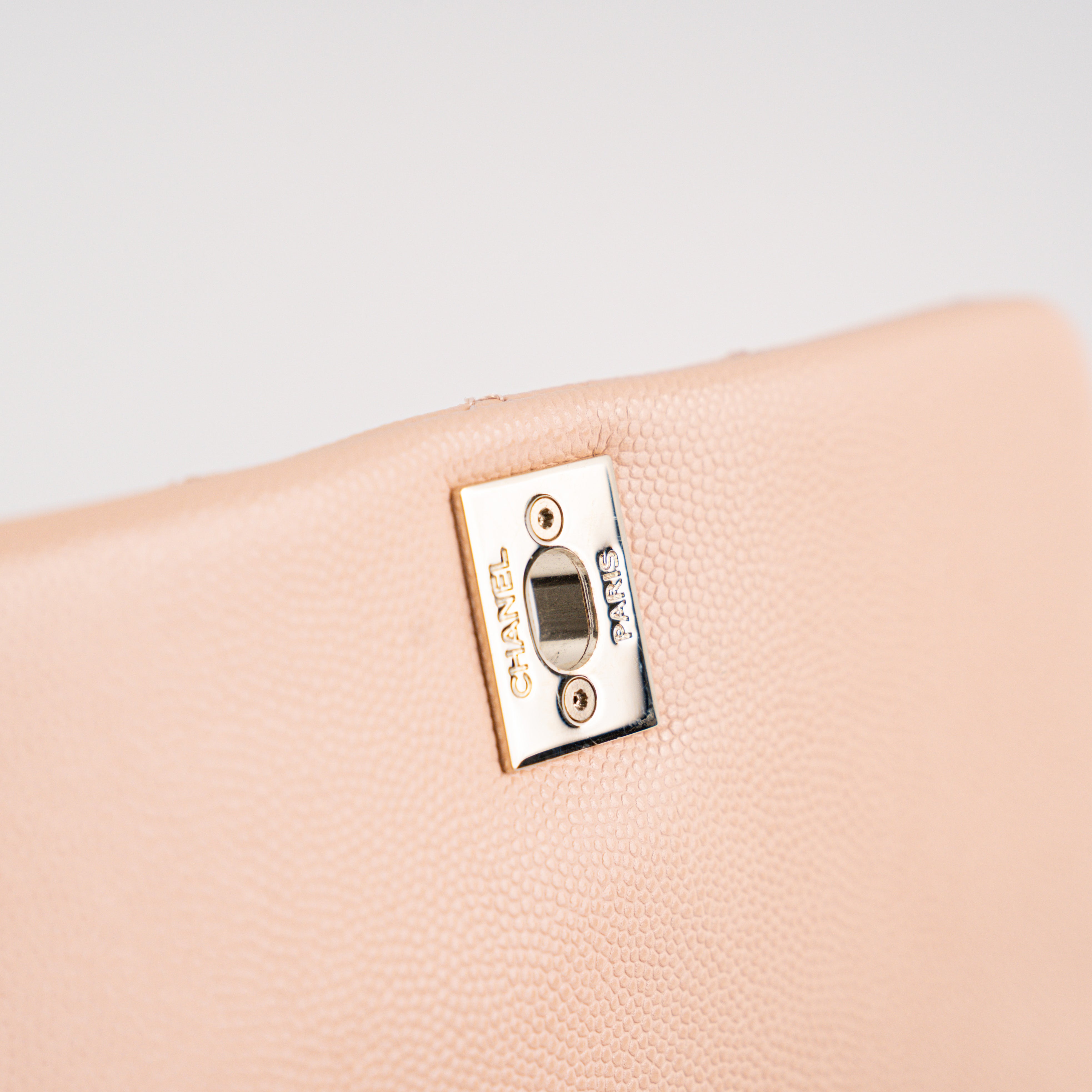 Chanel Mini Coco Handle Bag in Peach Caviar Leather with Top Handle - Perfect for Evening Events, Parties & Luxury Fashion Accessories