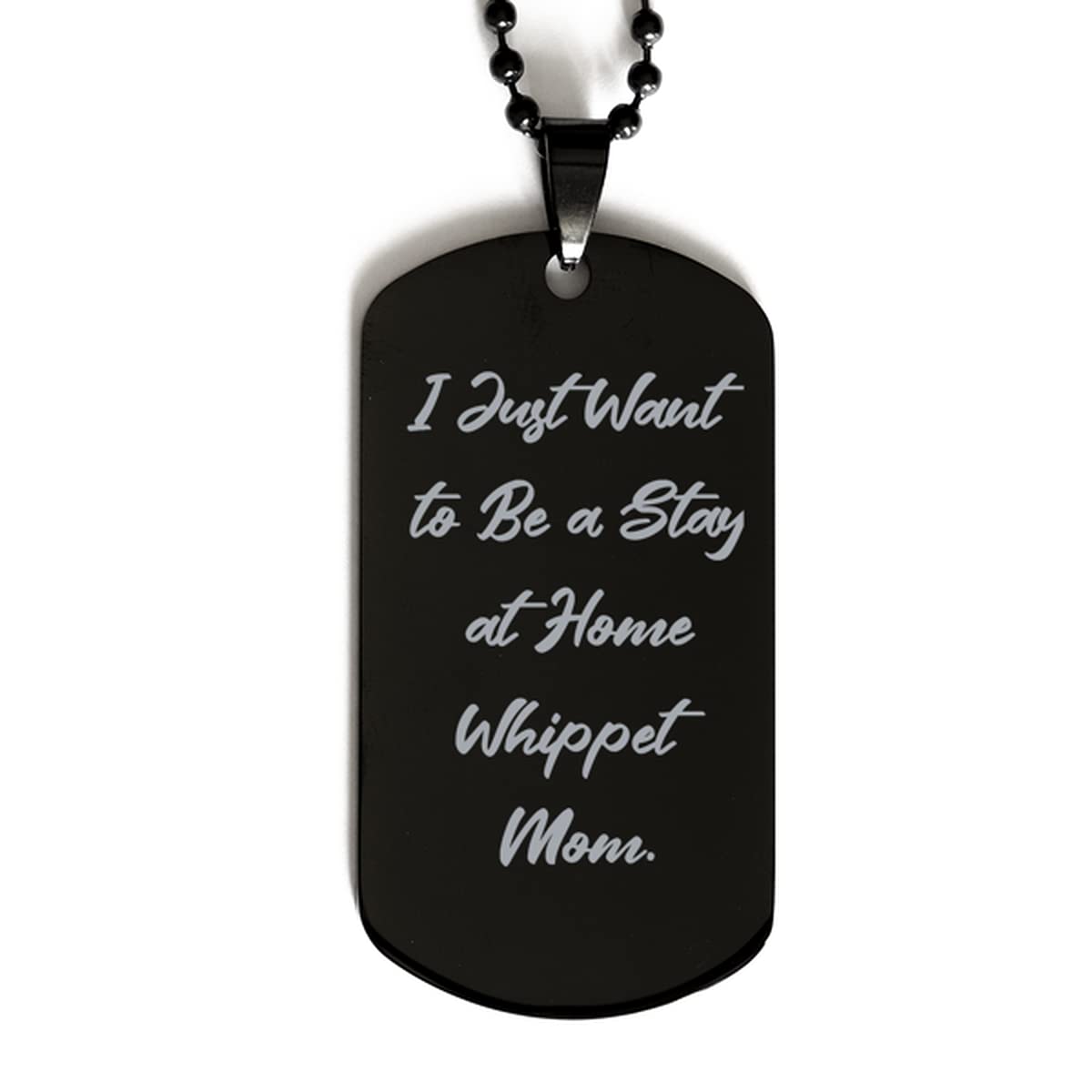 Whippet Dog Black Engraved Pendant Necklace - Unique Gift for Dog Moms | Personalized Dog Tag for Whippet Lovers | Perfect for Birthdays, Anniversaries & Pet Memorials