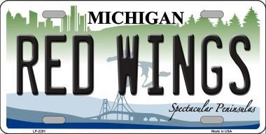 Redwings Michigan Novelty Vanity Metal License Plate - Perfect for Home Decor, Man Cave & Garage Wall Art