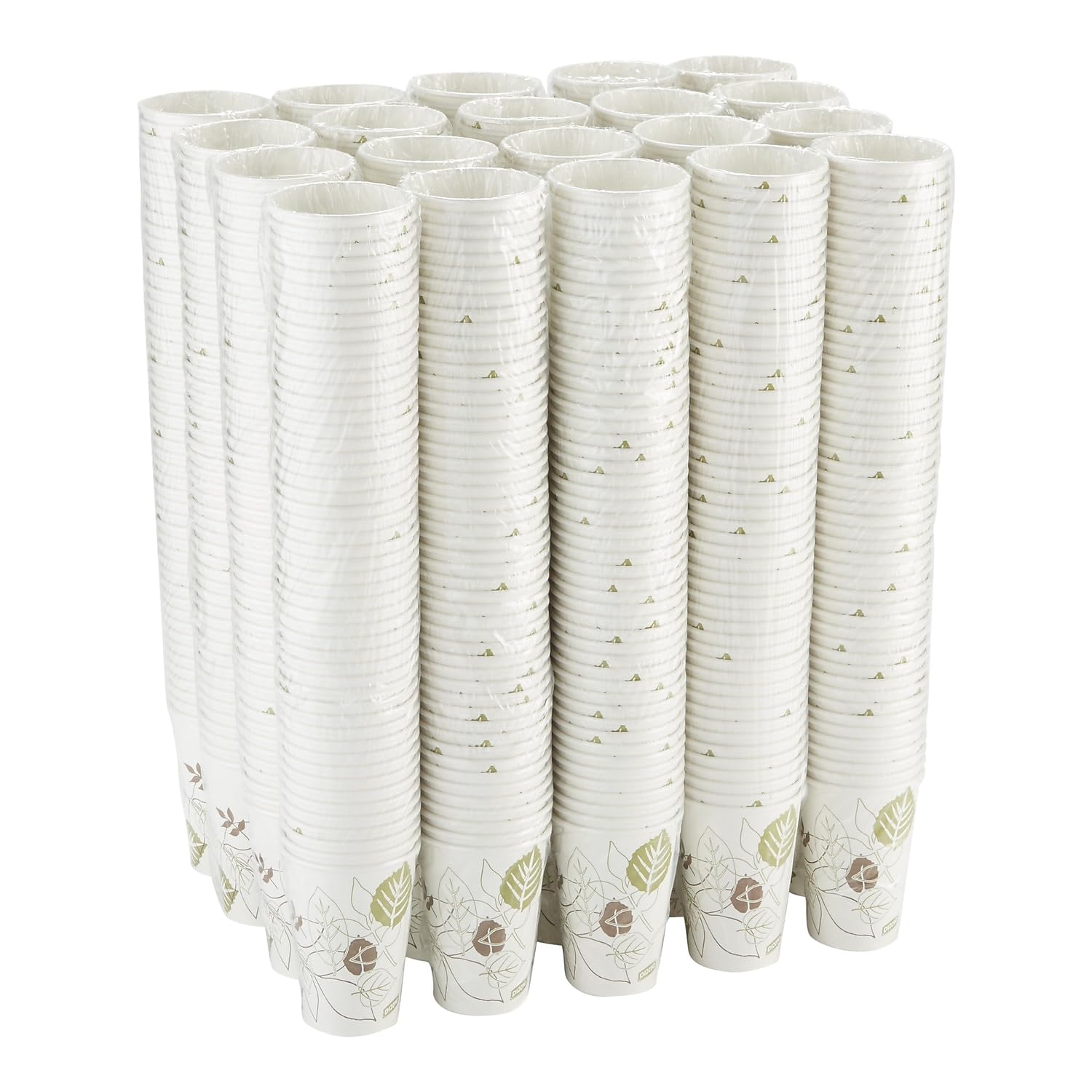 Dixie Pathways Paper Hot Cups with Leaf Design, 16 Oz (1000 Count) – Perfect for Coffee, Tea, and Hot Beverages at Offices, Cafes, and Events