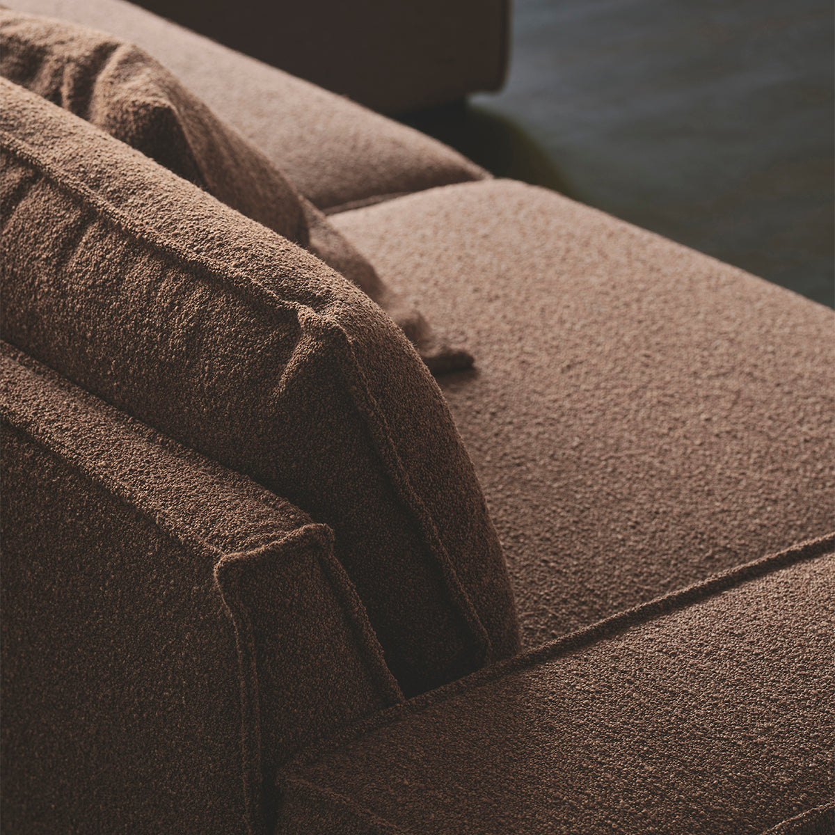 Daphne Boucle 1-Seater Left Arm Modular Sofa - Modern Compact Loveseat for Small Spaces, Apartments & Cozy Living Rooms