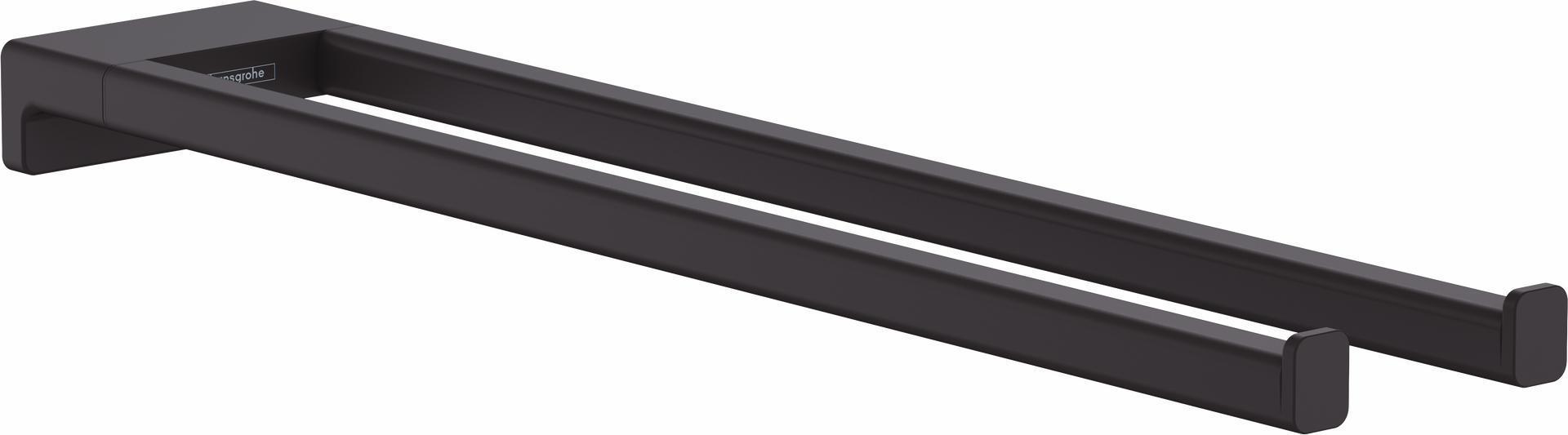 Hansgrohe AddStoris Dual Towel Bar in Matte Black (41770670) - Premium Bathroom Towel Rack for Modern Homes, Spas, and Hotels