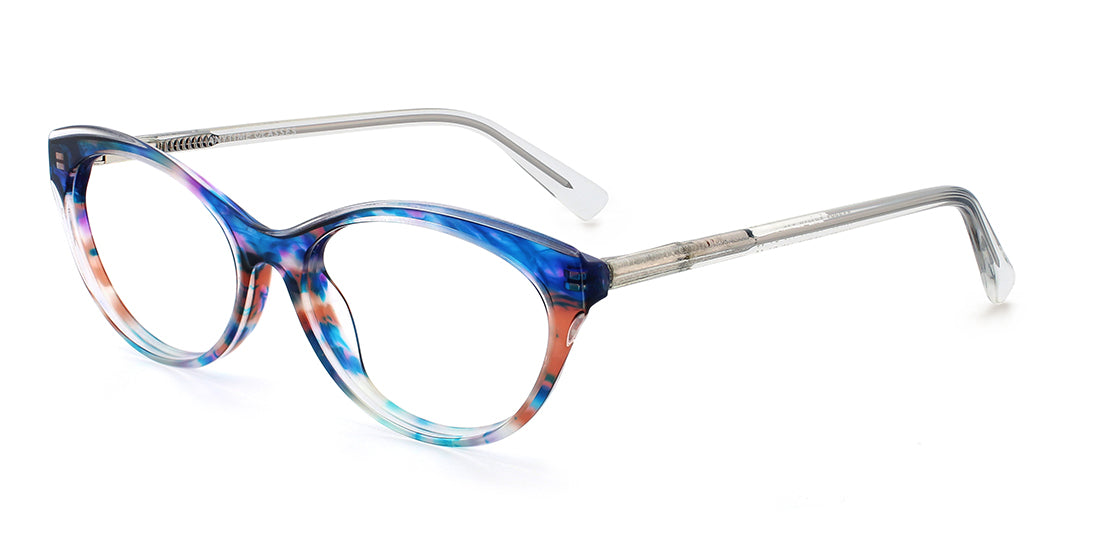 Stylish Multicolored Crystal Oval Reading Glasses Frame A17394 - Perfect for Reading, Fashion Accessory & Gift Idea