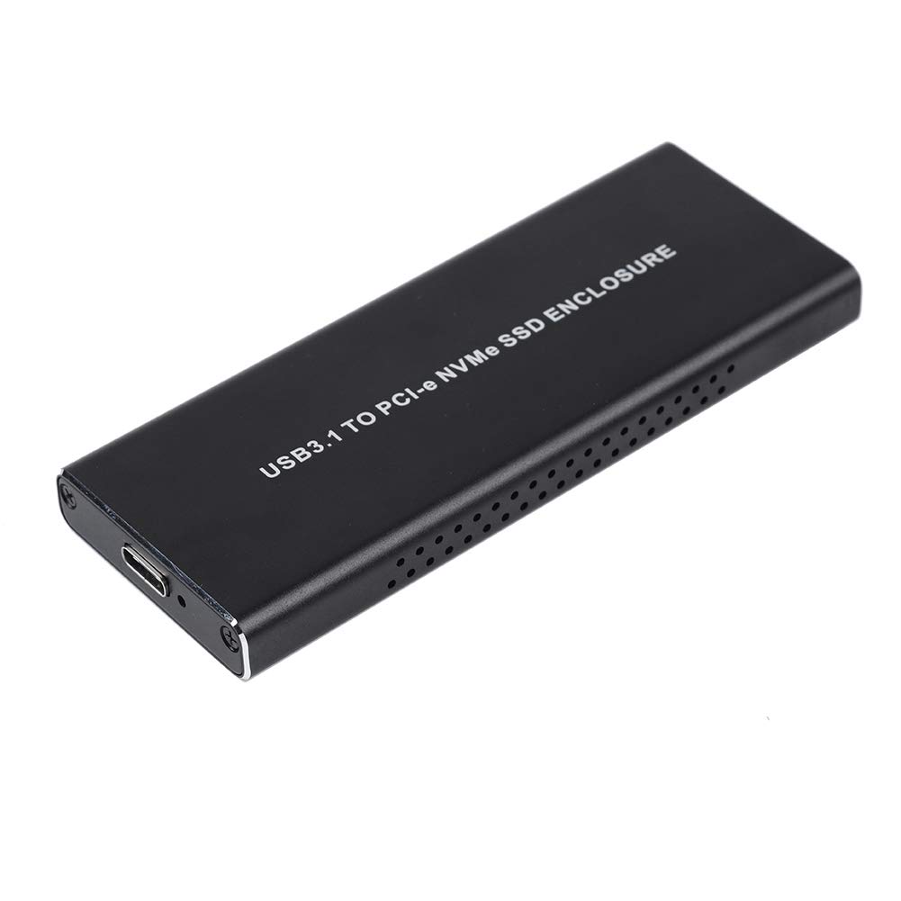 Black External NVME SSD Enclosure - USB Type-C Hard Drive Case for M.2 PCIe (M-Key) with Hot Swap & LED Indicator | Plug & Play for Mac, Windows | Perfect for Data Backup, Gaming Storage & Portable Computing