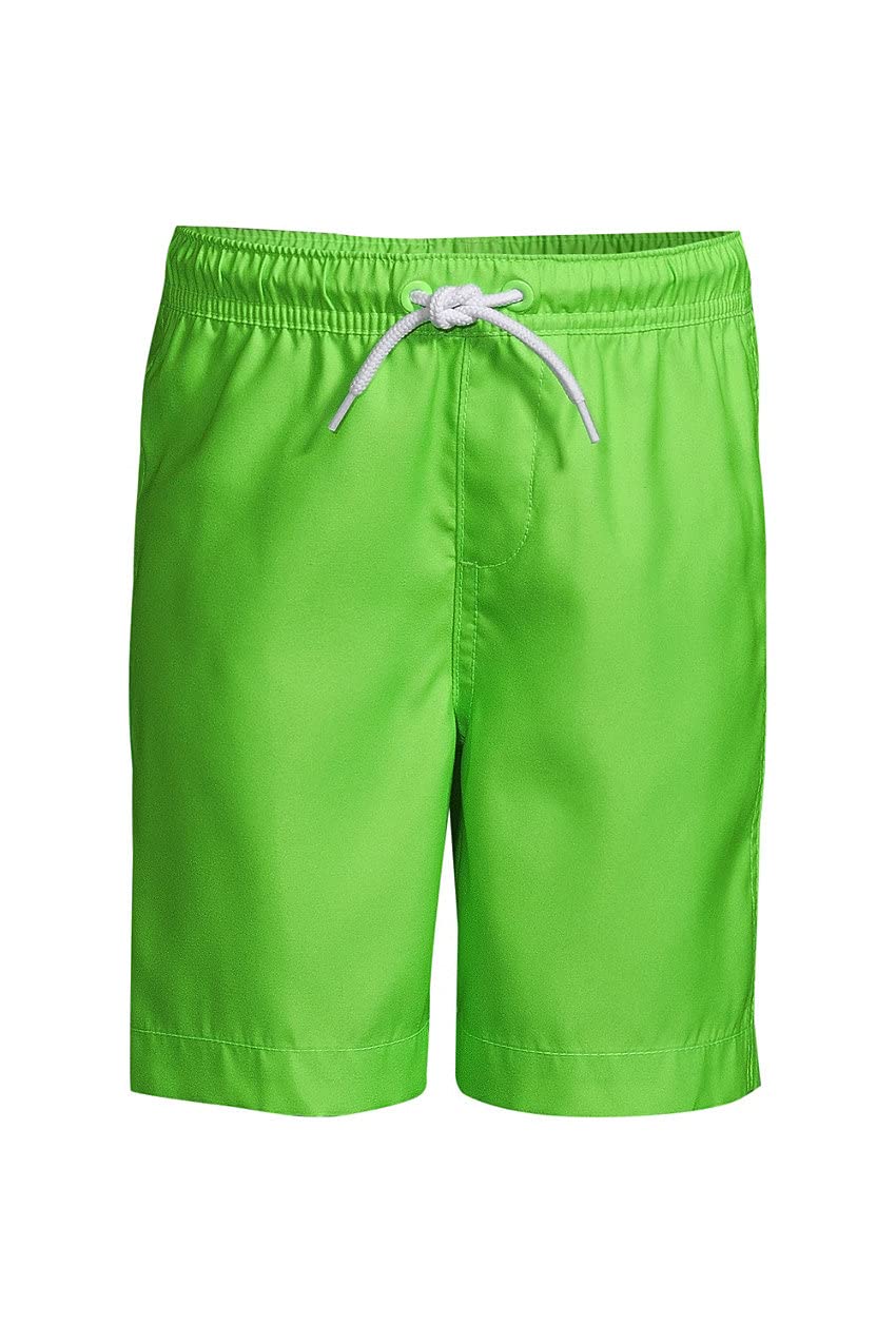 Lands' End Boys Slim Fit Printed Swim Trunks - Quick Dry, UPF 50+ Sun Protection for Pool, Beach & Summer Activities