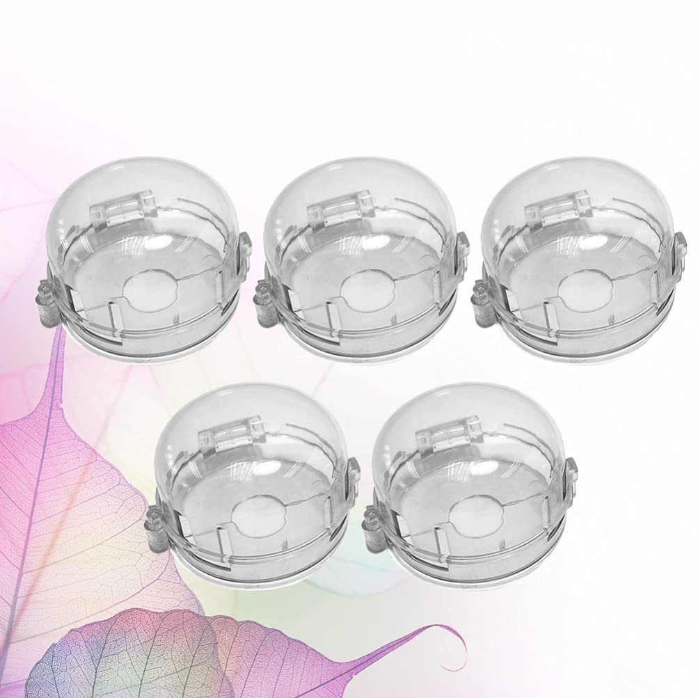 5-Pack Universal Clear Stove Knob Covers - Childproof Oven Knob Protectors for Gas & Electric Stoves - Baby Safety Kitchen Accessories for Childproofing Your Home (Ideal for Families with Toddlers)