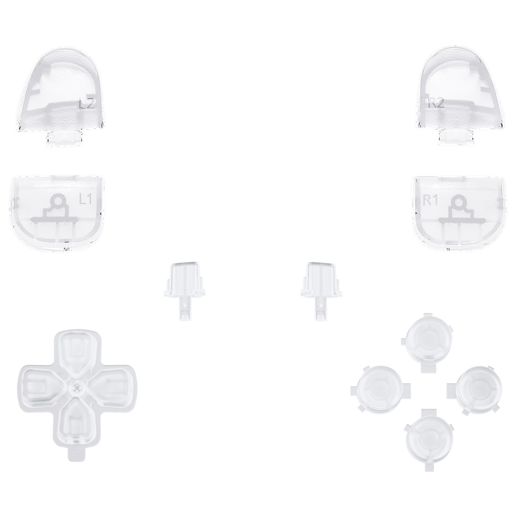 eXtremeRate Clear PS5 Controller Shell Replacement Kit - Full Set with Buttons & Touchpad Cover for BDM-030/040/050 Models | Custom Decorative Front & Back Plates | Gaming Accessories for Enhanced PS5 Experience