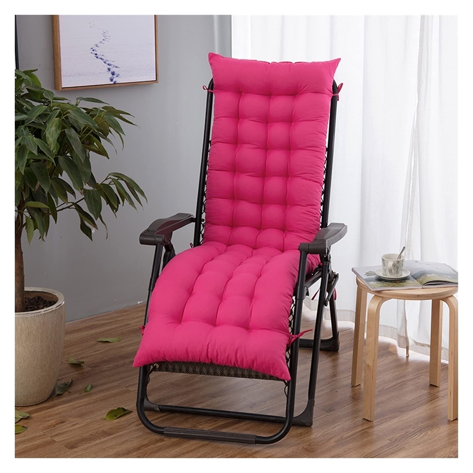 Premium Thickened Rocking Chair Cushions - Extra Long 180x52x8cm Foldable Wicker Chair Pads for Patio, Lounge & Outdoor Furniture - Overstuffed Bench Cushion (Pink) - Perfect for Garden, Balcony & Poolside Relaxation